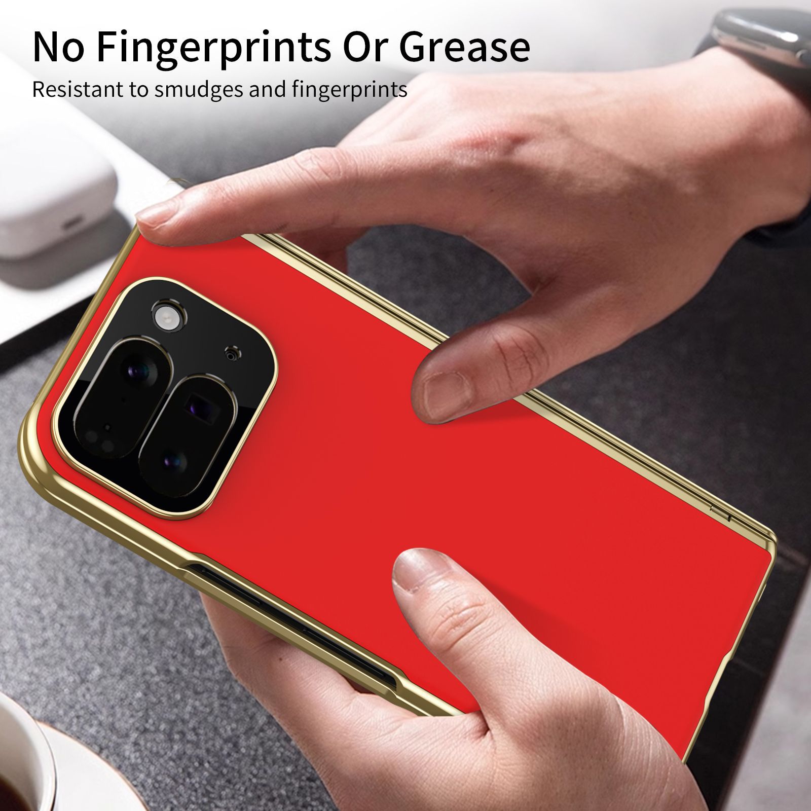 Compatible with Google Pixel 10/9 Fold foldable phone case, electroplated AG frosted anti-fingerprint case, full-coverage case.