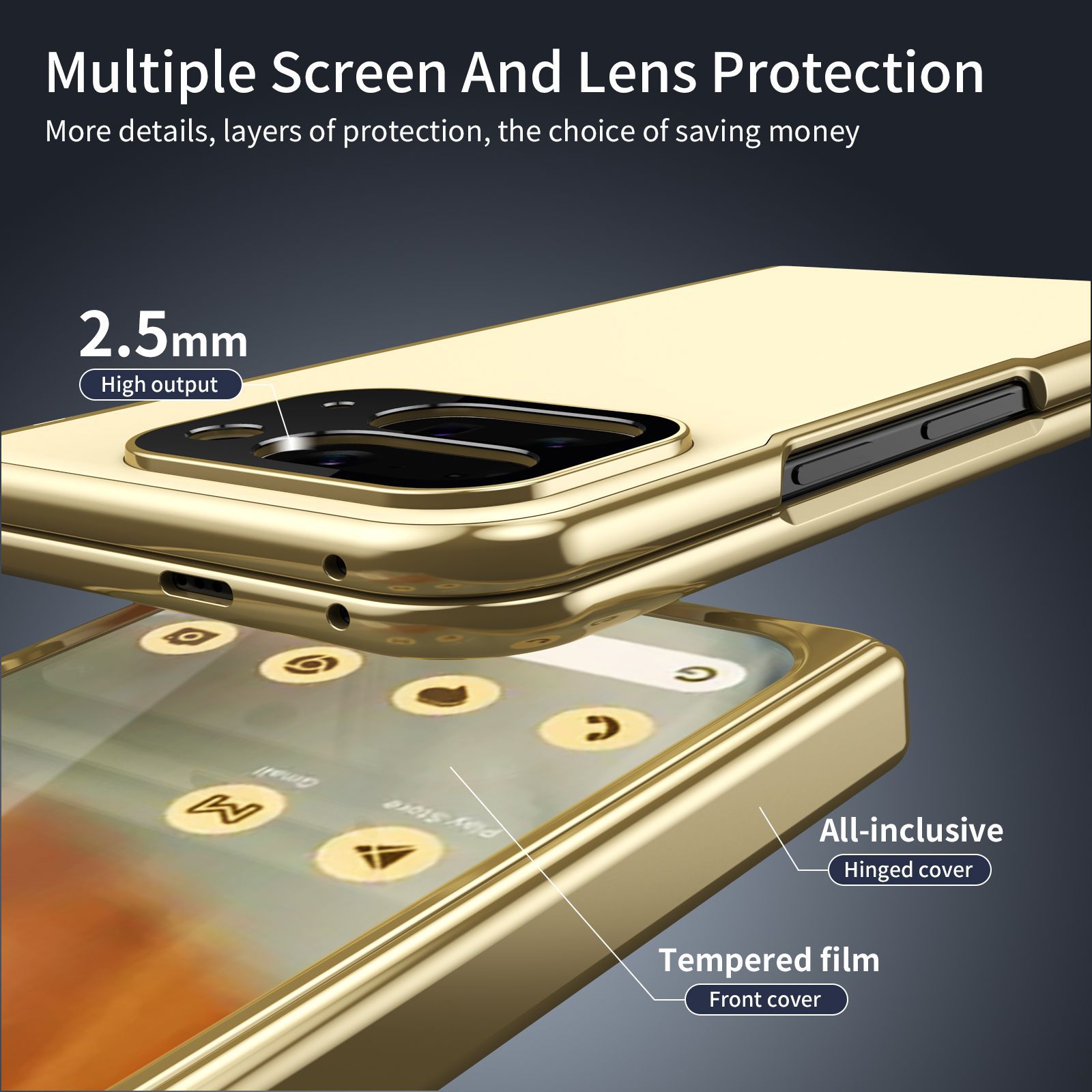 Compatible with Google Pixel 10/9 Fold foldable phone case, electroplated AG frosted anti-fingerprint case, full-coverage case.