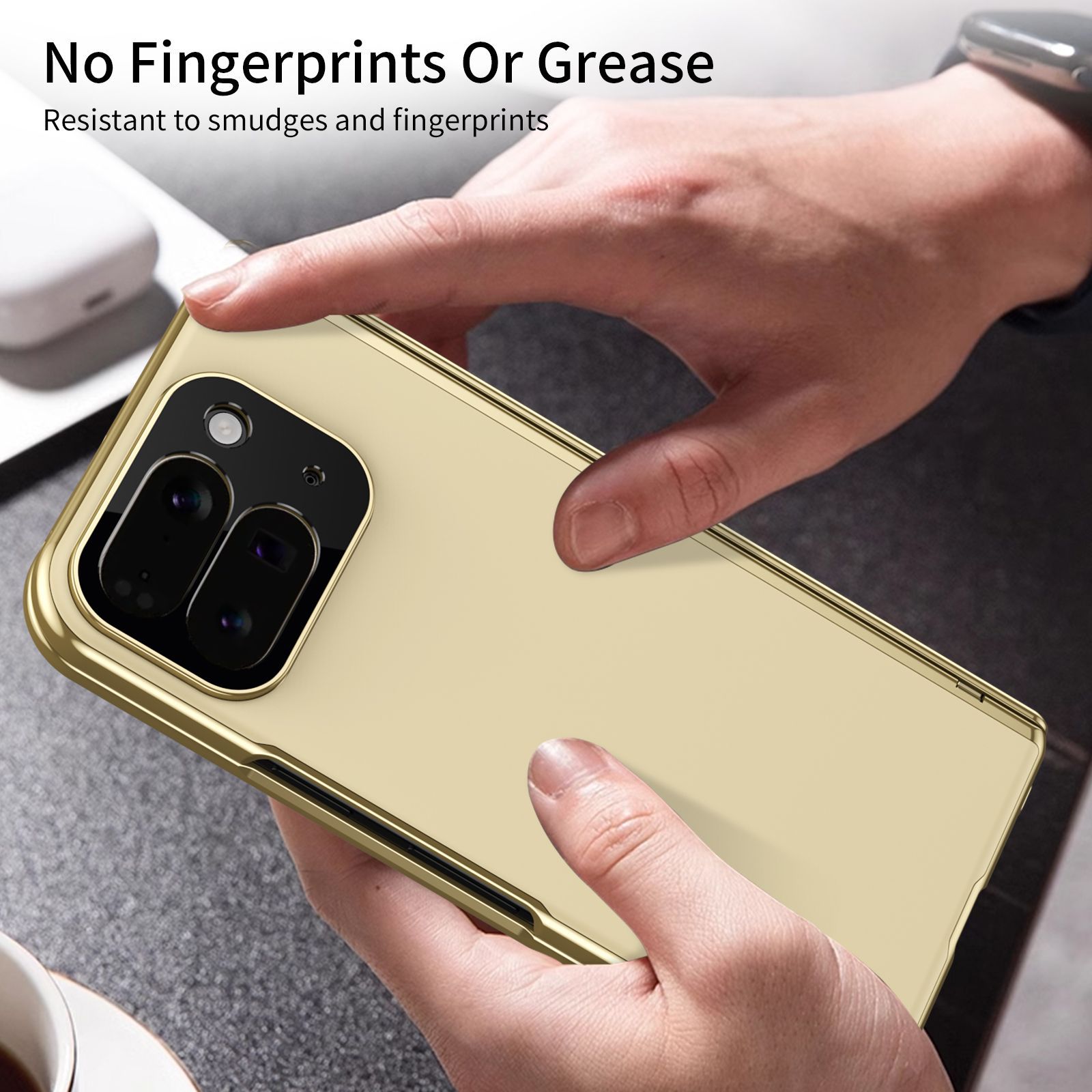 Compatible with Google Pixel 10/9 Fold foldable phone case, electroplated AG frosted anti-fingerprint case, full-coverage case.