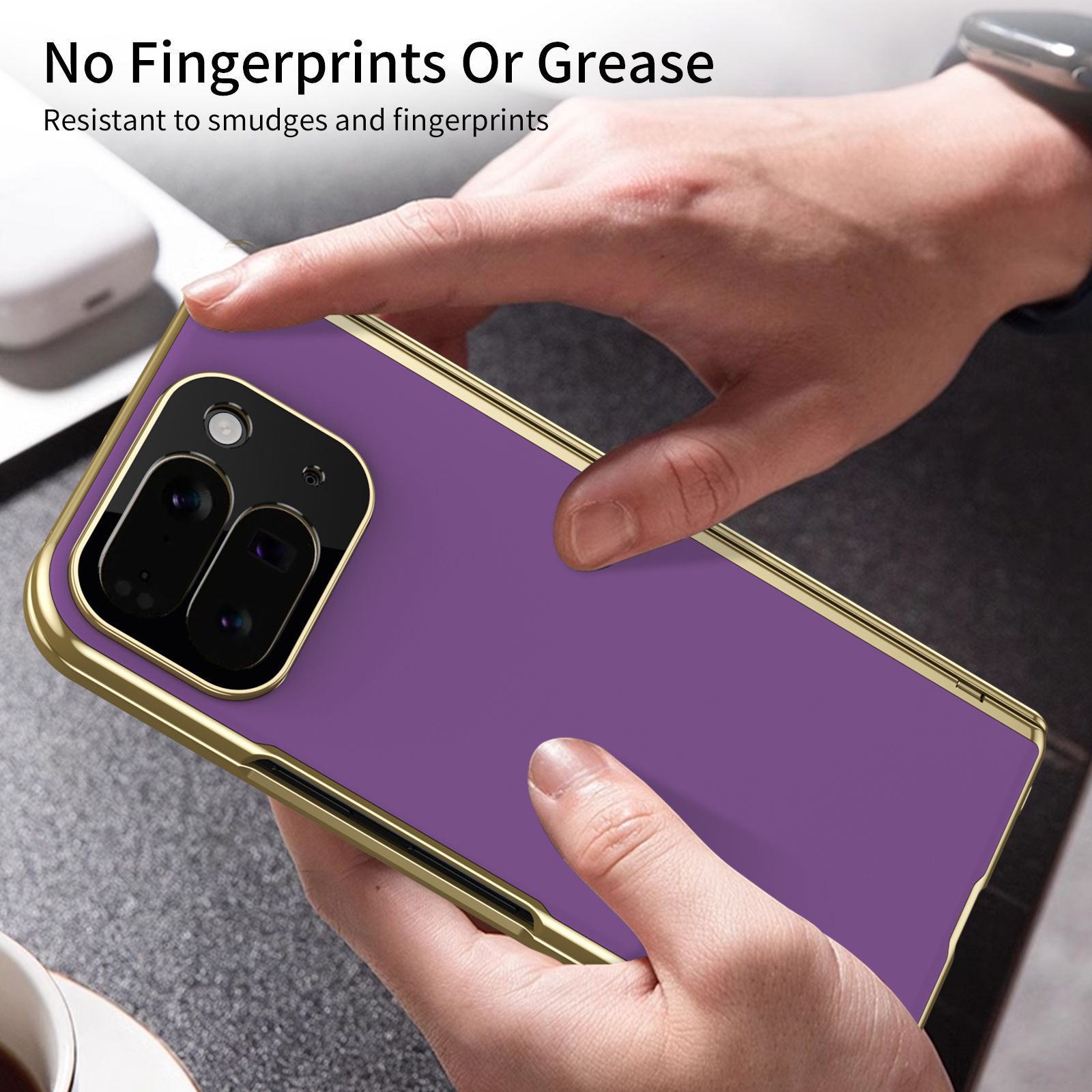 Compatible with Google Pixel 10/9 Fold foldable phone case, electroplated AG frosted anti-fingerprint case, full-coverage case.