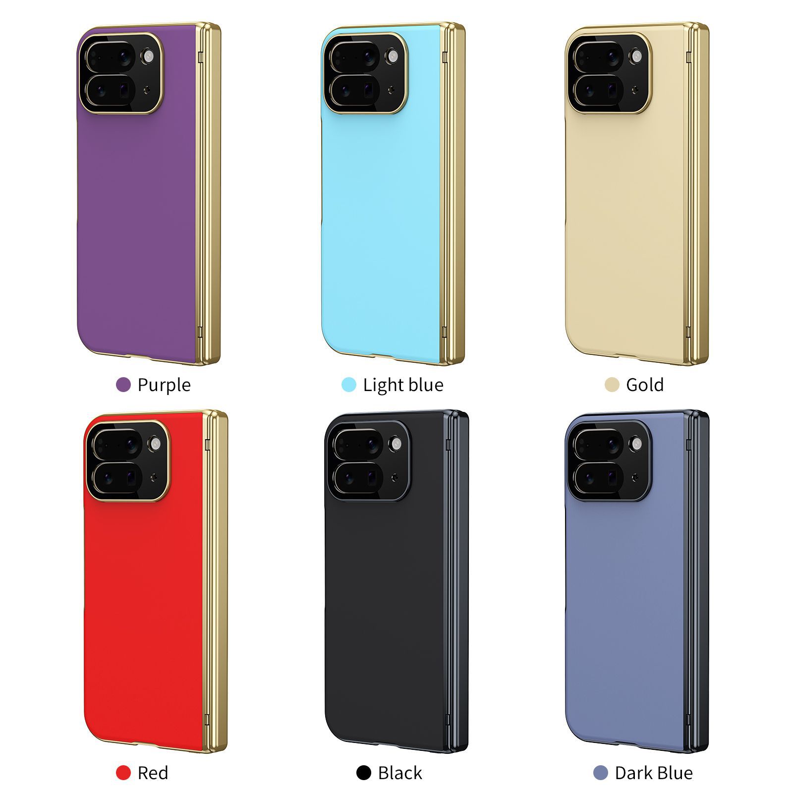 Compatible with Google Pixel 10/9 Fold foldable phone case, electroplated AG frosted anti-fingerprint case, full-coverage case.