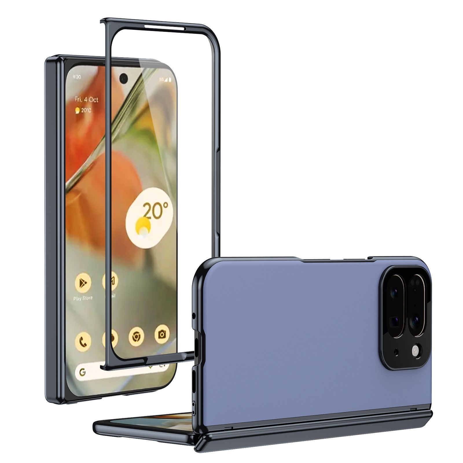 Compatible with Google Pixel 10/9 Fold foldable phone case, electroplated AG frosted anti-fingerprint case, full-coverage case.