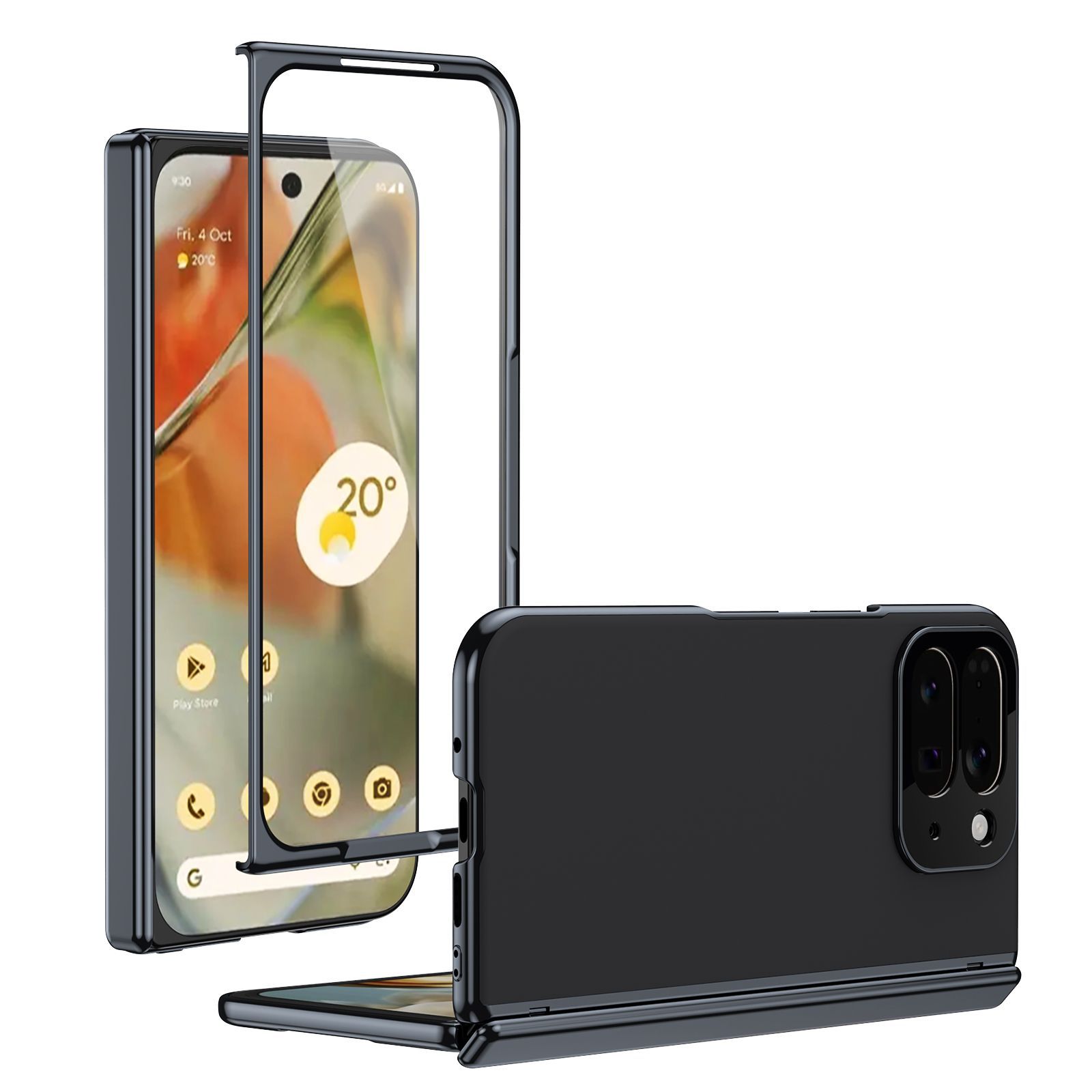 Compatible with Google Pixel 10/9 Fold foldable phone case, electroplated AG frosted anti-fingerprint case, full-coverage case.