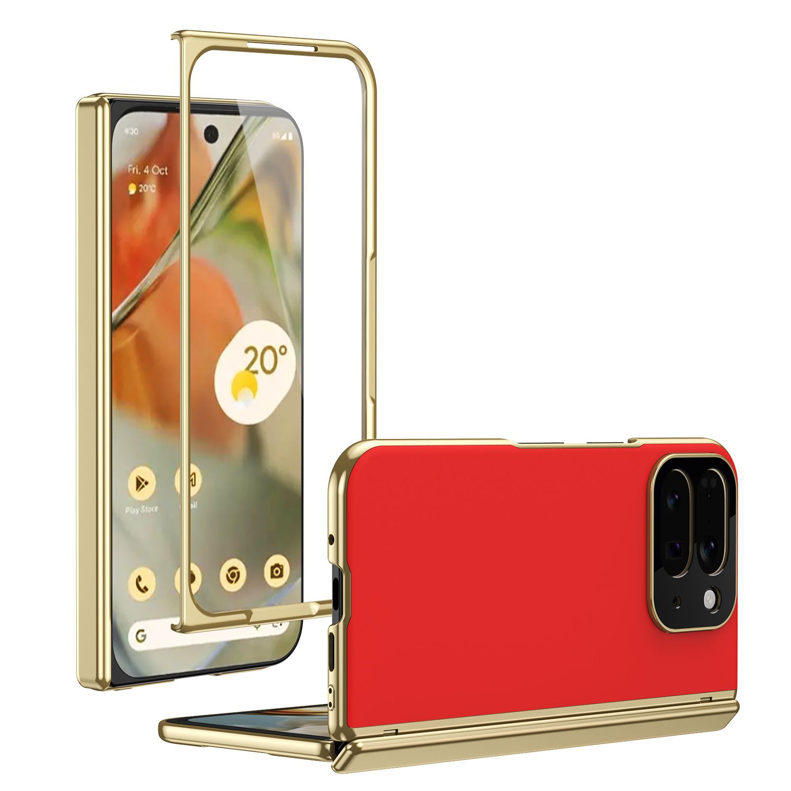 Compatible with Google Pixel 10/9 Fold foldable phone case, electroplated AG frosted anti-fingerprint case, full-coverage case.