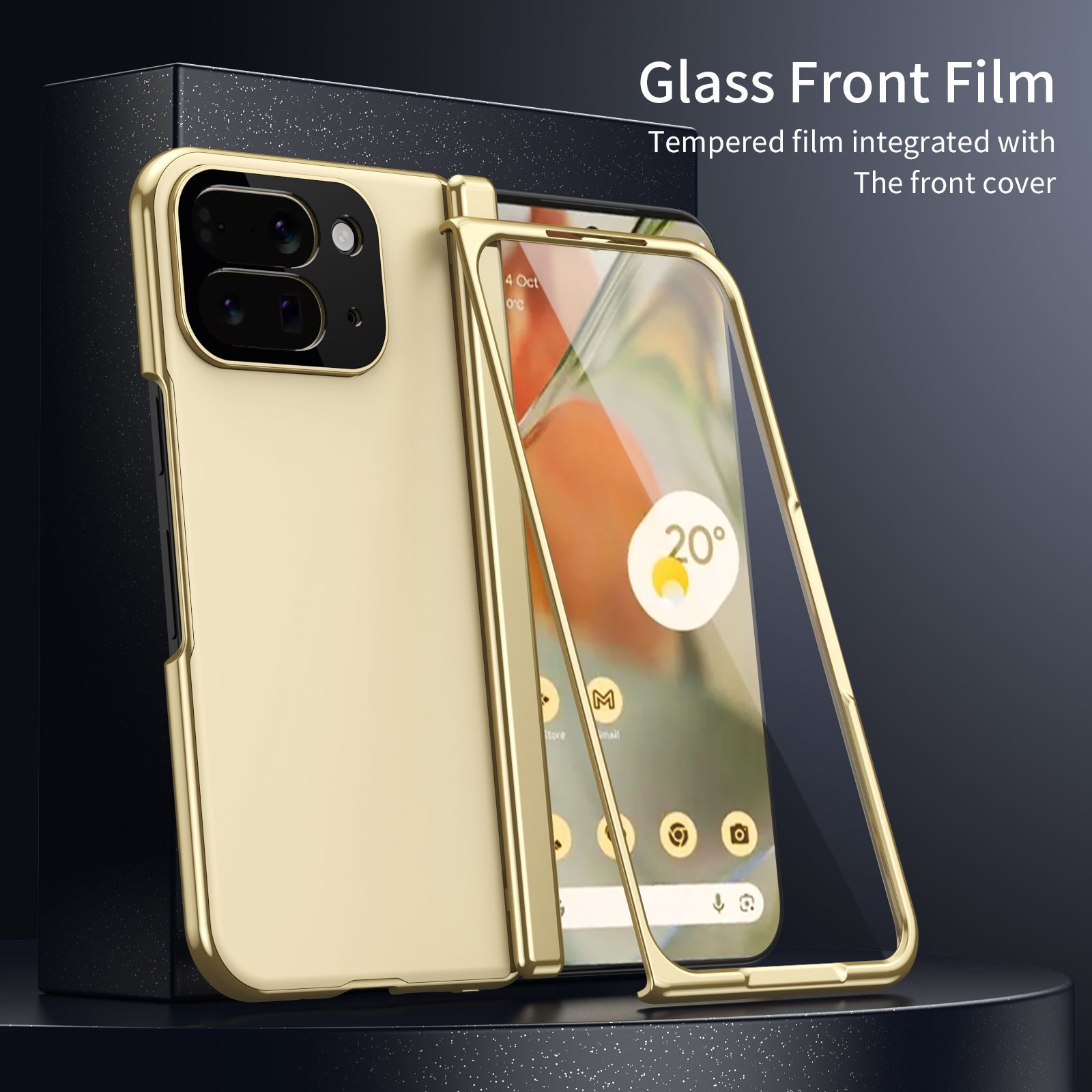 Compatible with Google Pixel 10/9 Fold foldable phone case, electroplated AG frosted anti-fingerprint case, full-coverage case.