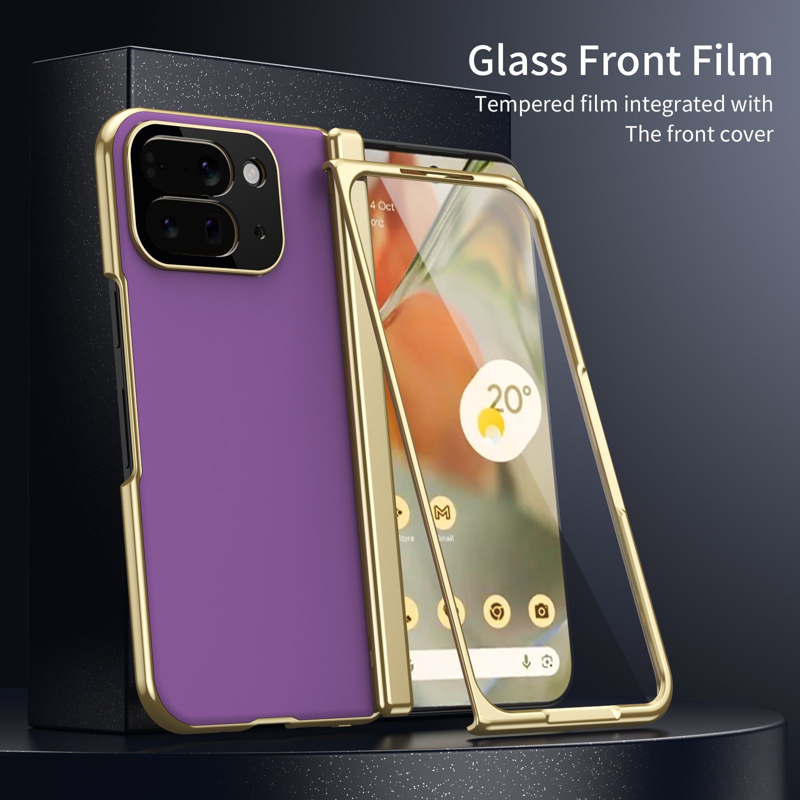Compatible with Google Pixel 10/9 Fold foldable phone case, electroplated AG frosted anti-fingerprint case, full-coverage case.