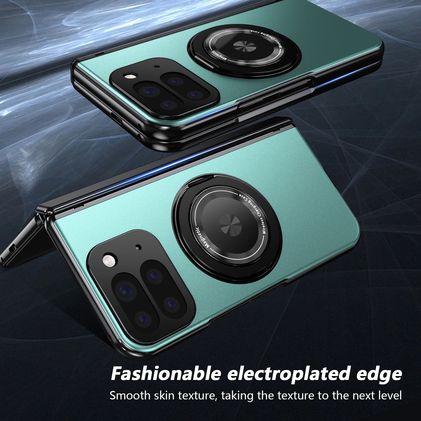 Compatible with Google Pixel 10/9 Fold foldable phone case, magnetic rotating stand, central axis case, full-coverage case.