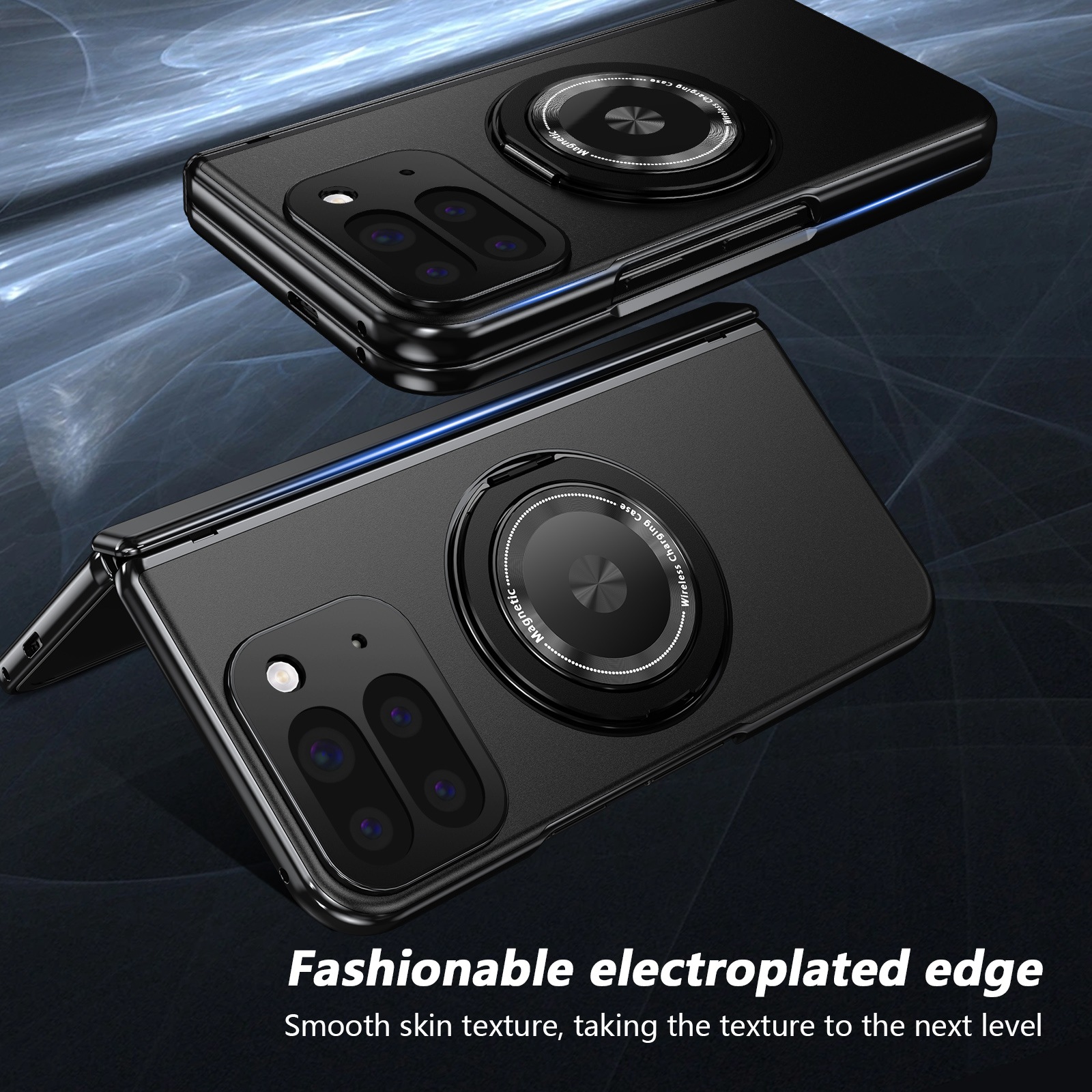 Compatible with Google Pixel 10/9 Fold foldable phone case, magnetic rotating stand, central axis case, full-coverage case.