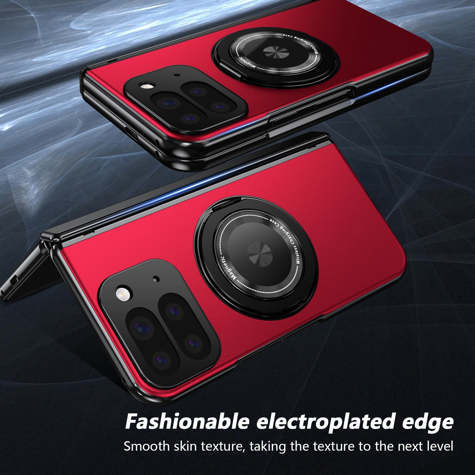 Compatible with Google Pixel 10/9 Fold foldable phone case, magnetic rotating stand, central axis case, full-coverage case.