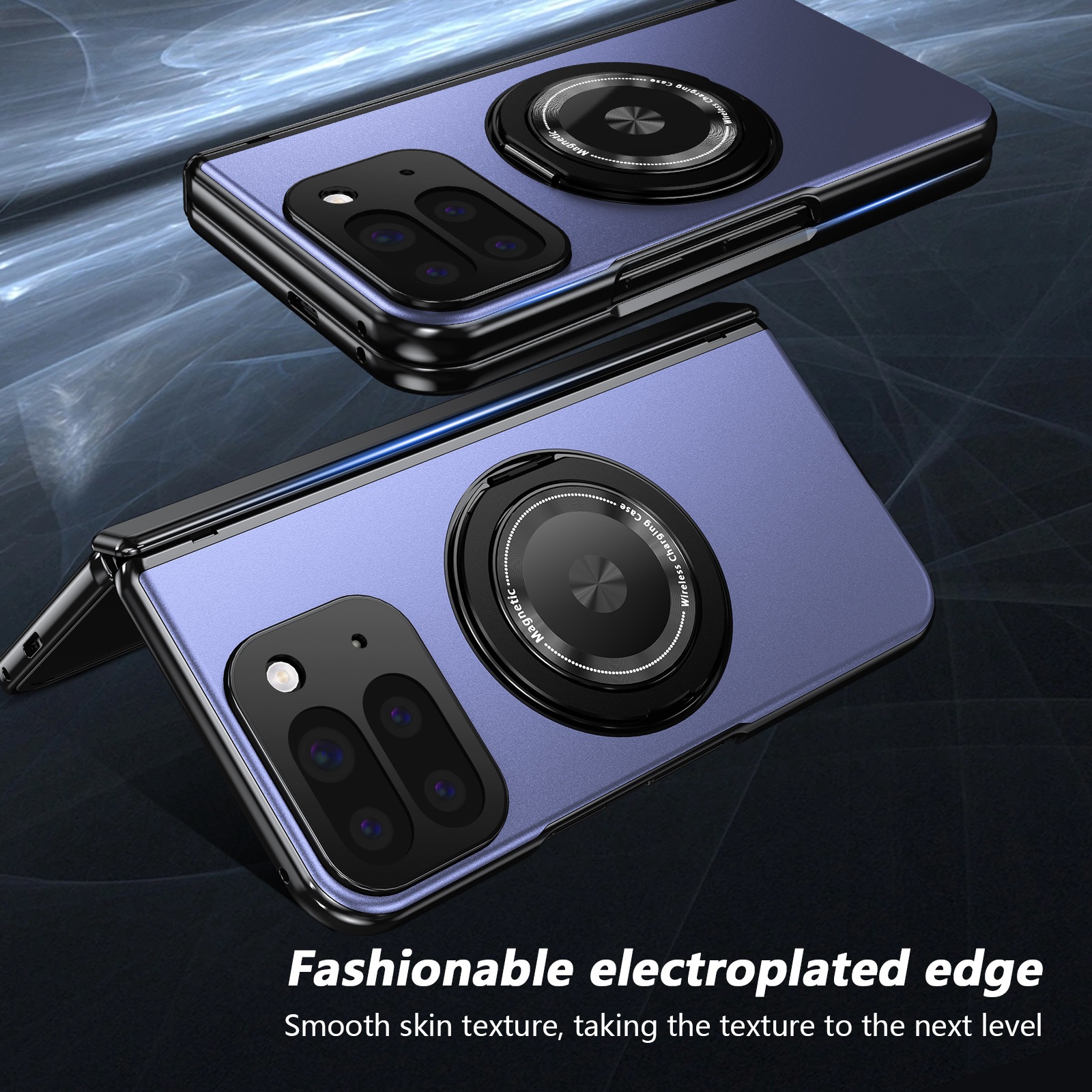 Compatible with Google Pixel 10/9 Fold foldable phone case, magnetic rotating stand, central axis case, full-coverage case.