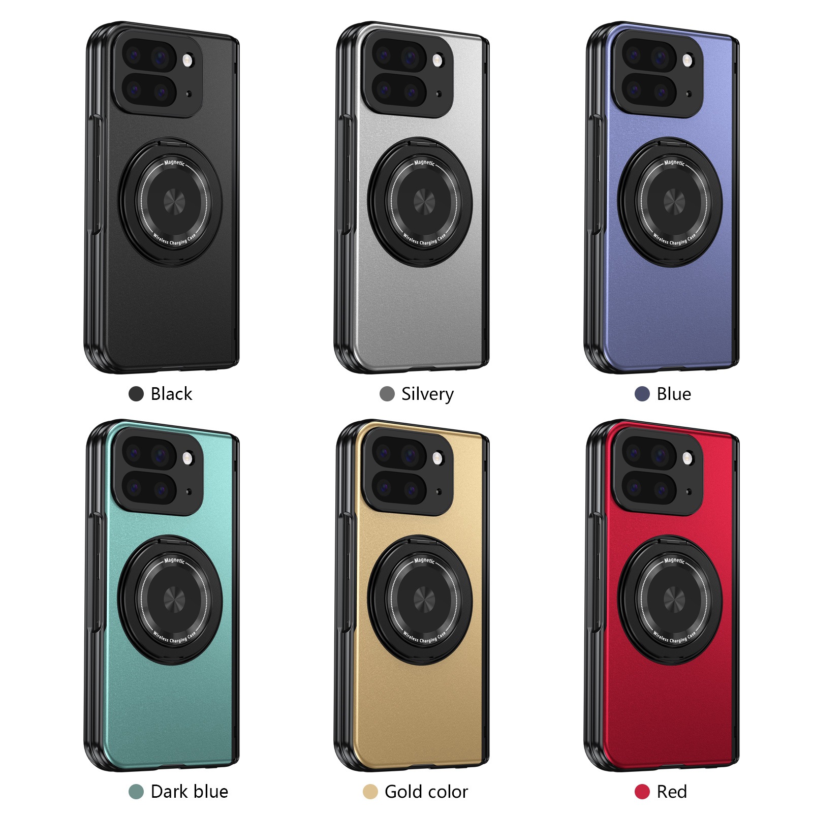 Compatible with Google Pixel 10/9 Fold foldable phone case, magnetic rotating stand, central axis case, full-coverage case.
