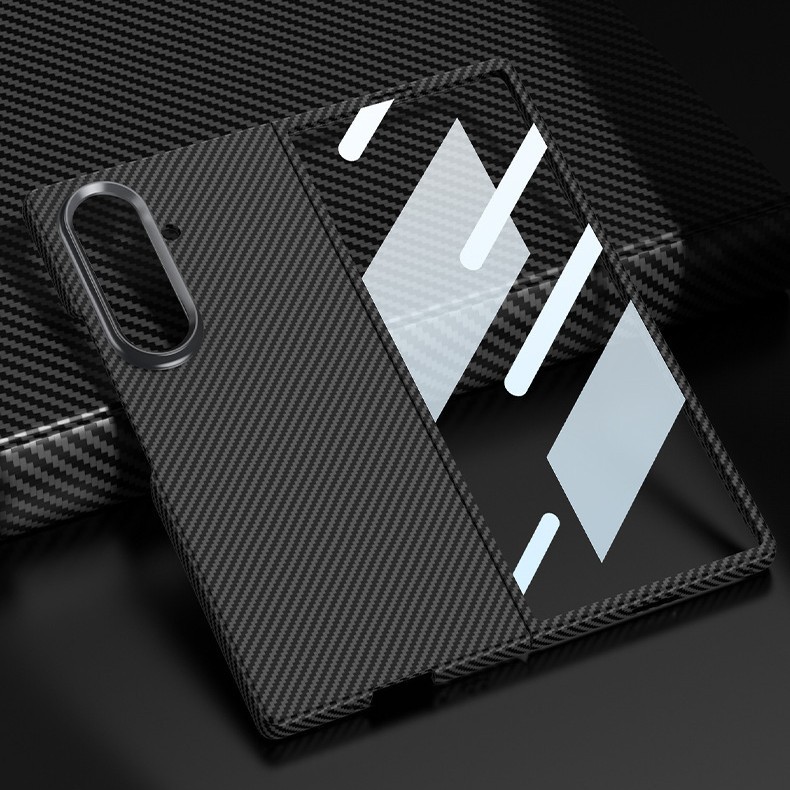 Compatible with Samsung Z Fold 7/6 phone case, carbon fiber textured case, integrated water transfer printing, 5/4 ultra-thin shockproof protective case