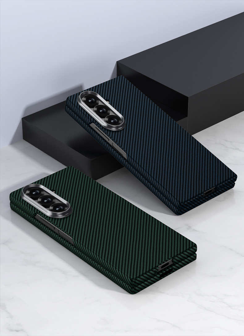 Compatible with Samsung Z Fold 7/6 phone case, carbon fiber textured case, integrated water transfer printing, 5/4 ultra-thin shockproof protective case