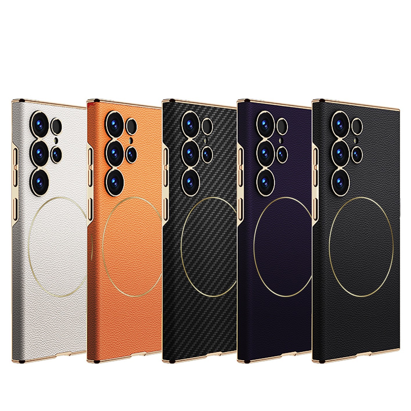 Compatible with Samsung S26 Ultra phone case, S25U electroplated curved leather, S24U wireless charging shockproof protective case
