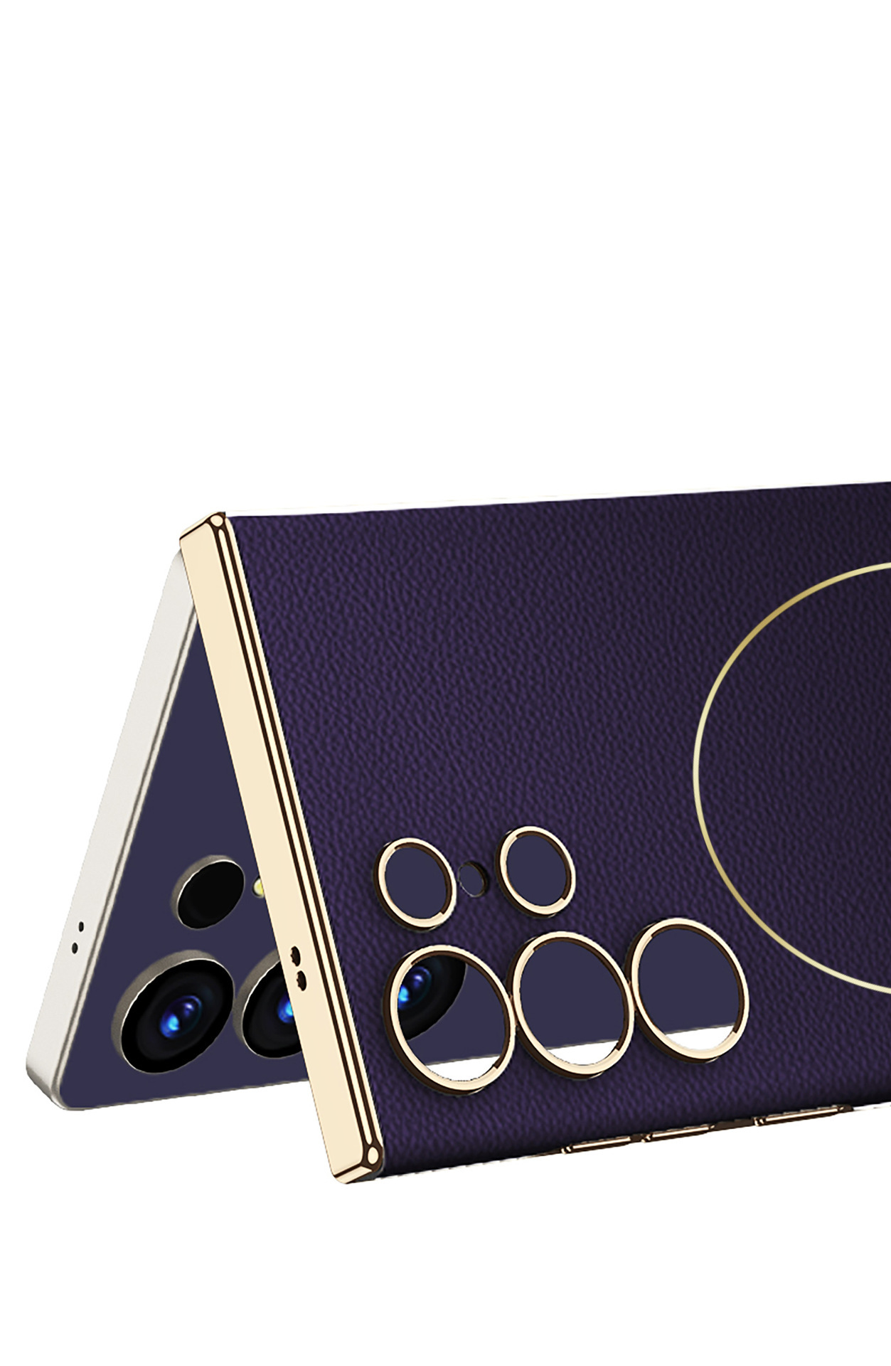 Compatible with Samsung S26 Ultra phone case, S25U electroplated curved leather, S24U wireless charging shockproof protective case