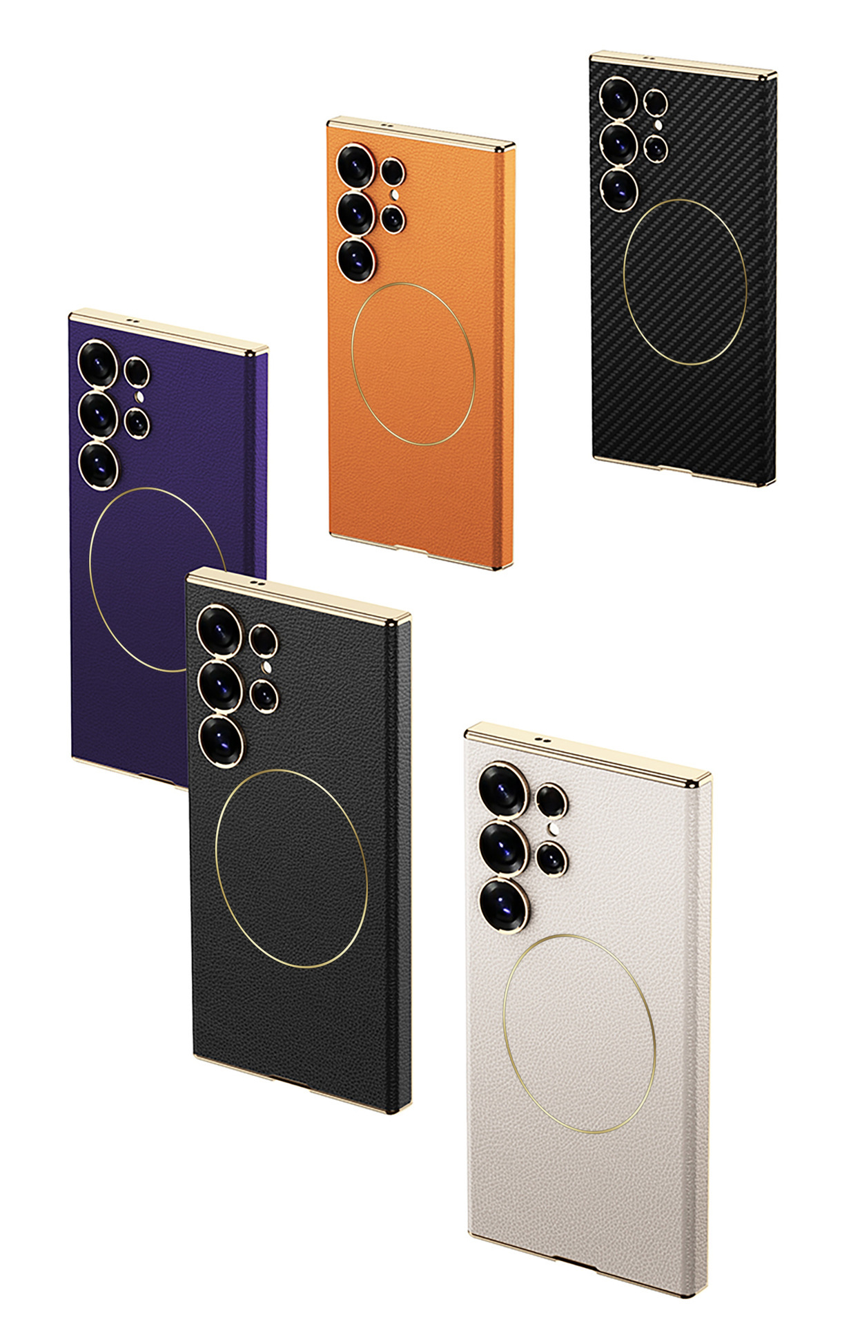 Compatible with Samsung S26 Ultra phone case, S25U electroplated curved leather, S24U wireless charging shockproof protective case