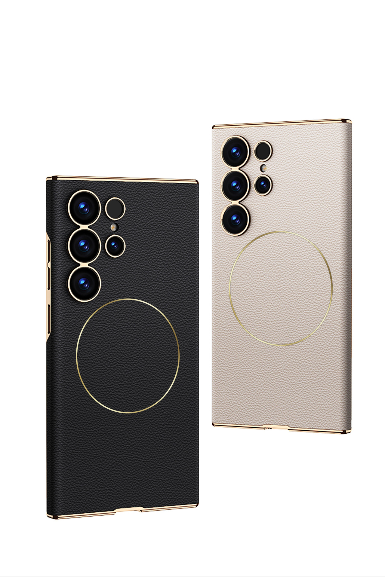 Compatible with Samsung S26 Ultra phone case, S25U electroplated curved leather, S24U wireless charging shockproof protective case