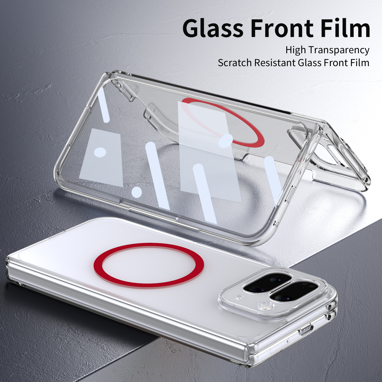 Compatible with Google Pixel 10/9pro Fold phone case, magnetic wireless charging case, screen protector, all-in-one transparent protective case