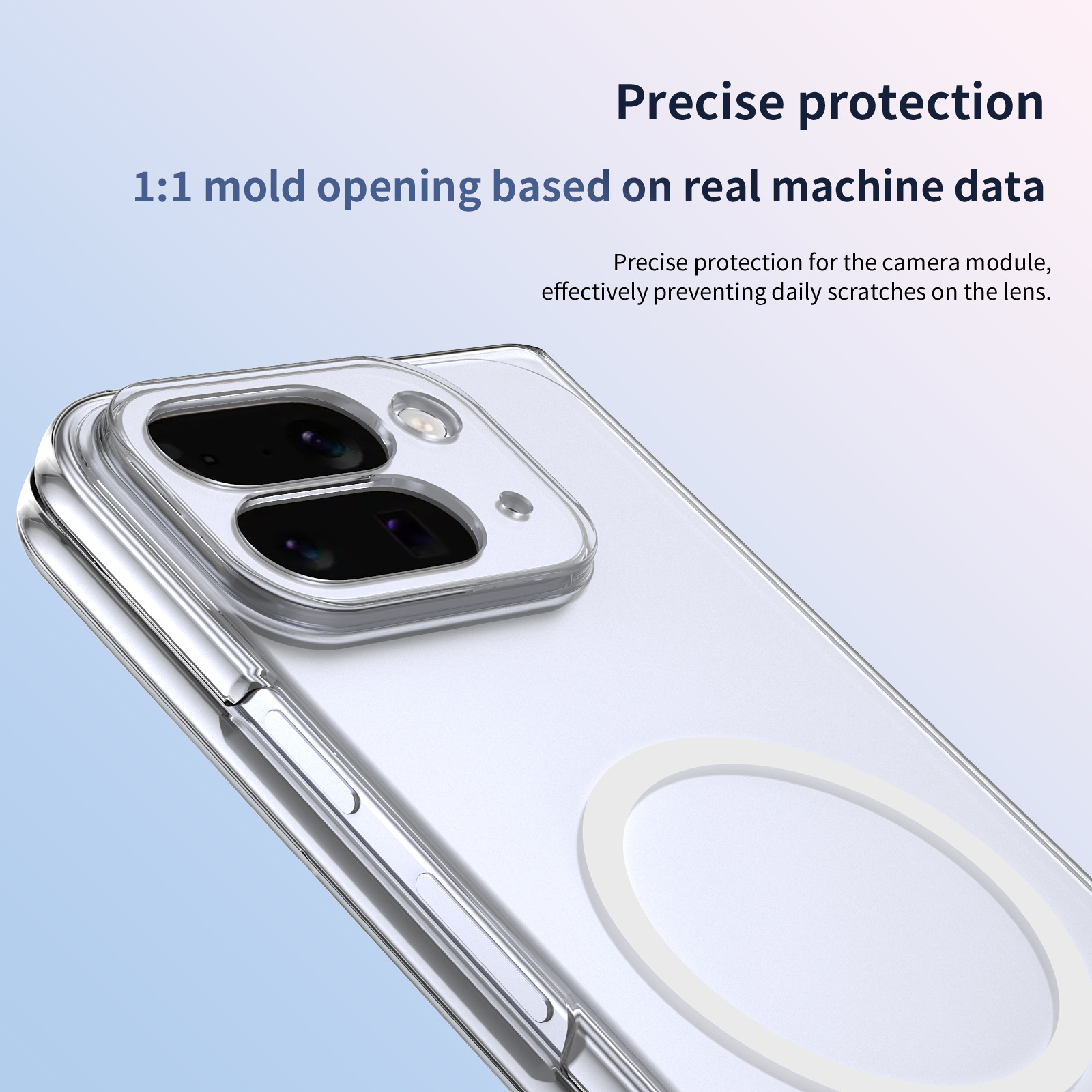 Compatible with Google Pixel 10/9pro Fold phone case, magnetic wireless charging case, screen protector, all-in-one transparent protective case