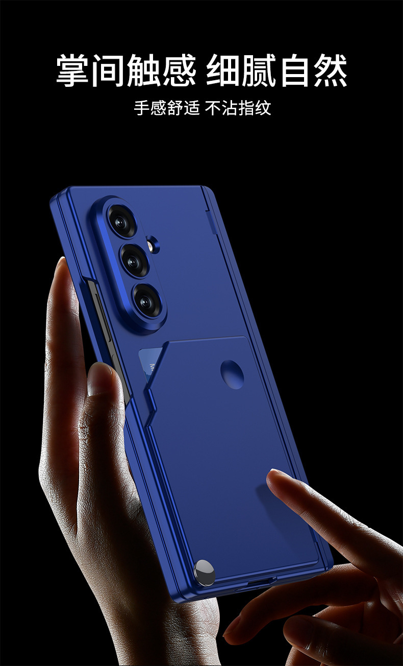 Compatible with Samsung Z Fold7 phone case, rotating card holder, magnetic hinge, full-coverage drop-proof protective case