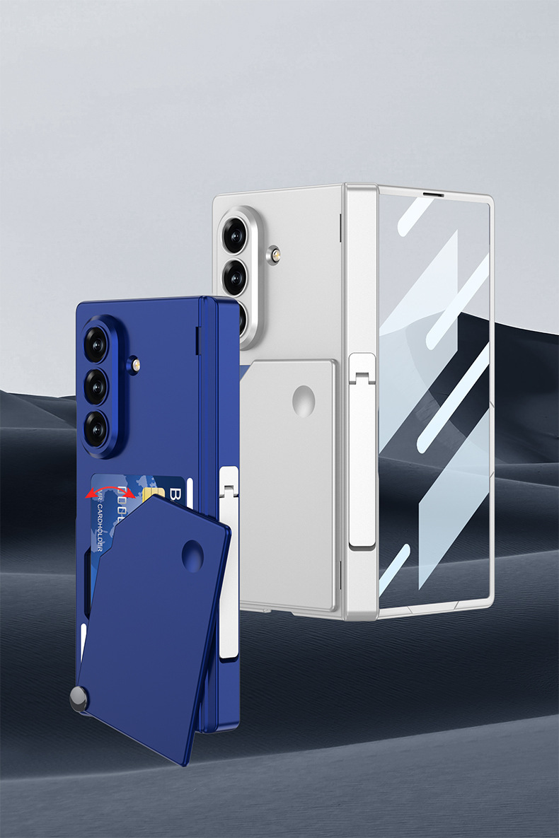Compatible with Samsung Z Fold7 phone case, rotating card holder, magnetic hinge, full-coverage drop-proof protective case