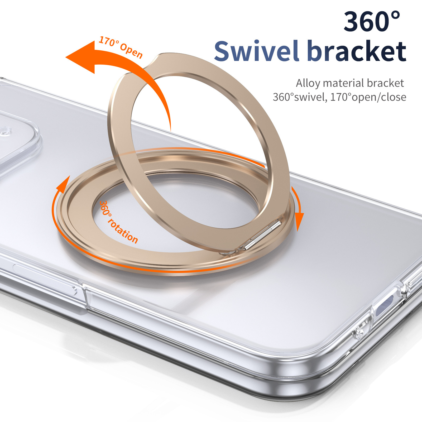 Compatible with Google Pixel 10/9 Fold phone case, wireless charging, magnetic clasp, rotating stand, transparent protective case.