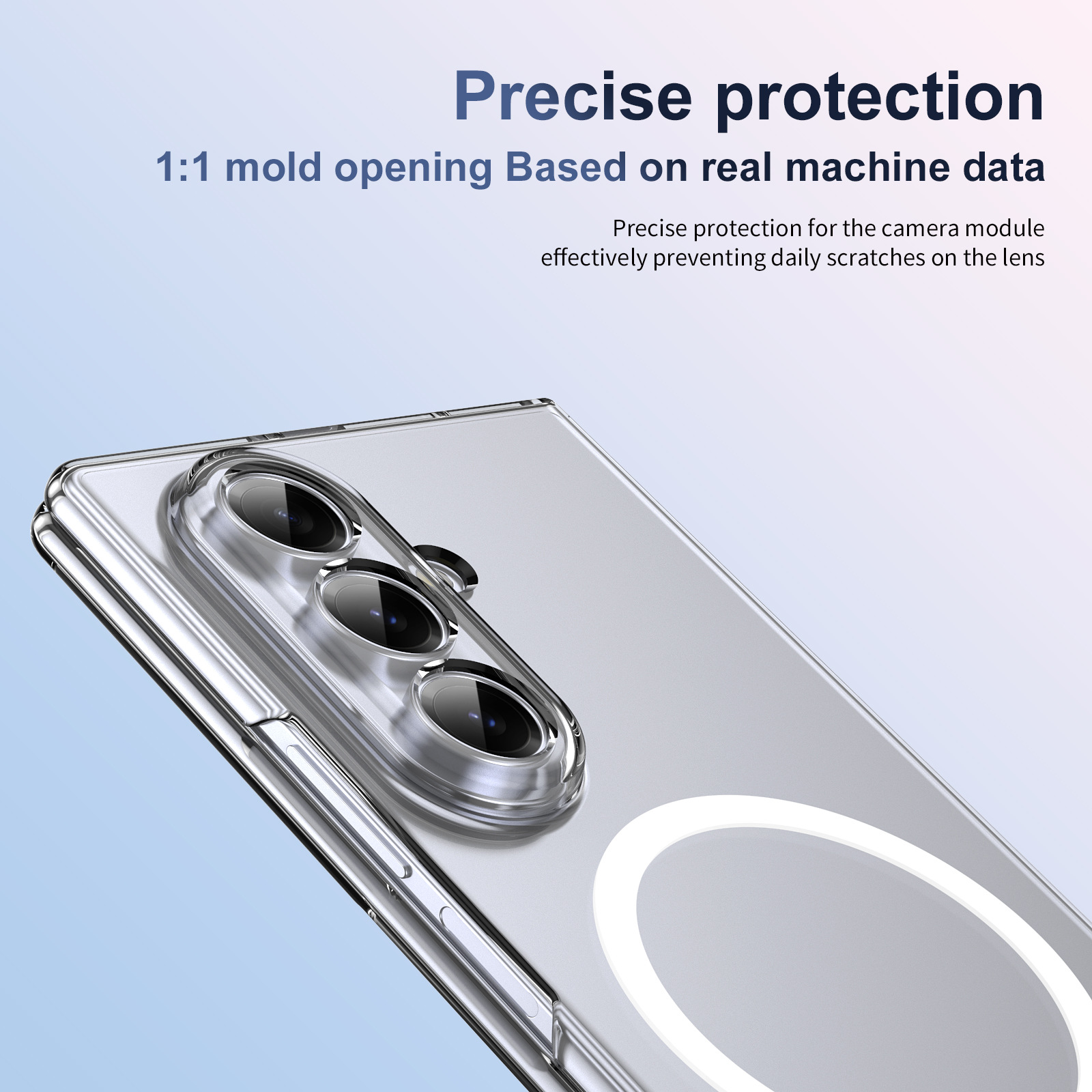 Compatible with Samsung Z Fod7 transparent phone case, foldable screen privacy case, screen protector, wireless charging, magnetic attachment, ultra-thin protection
