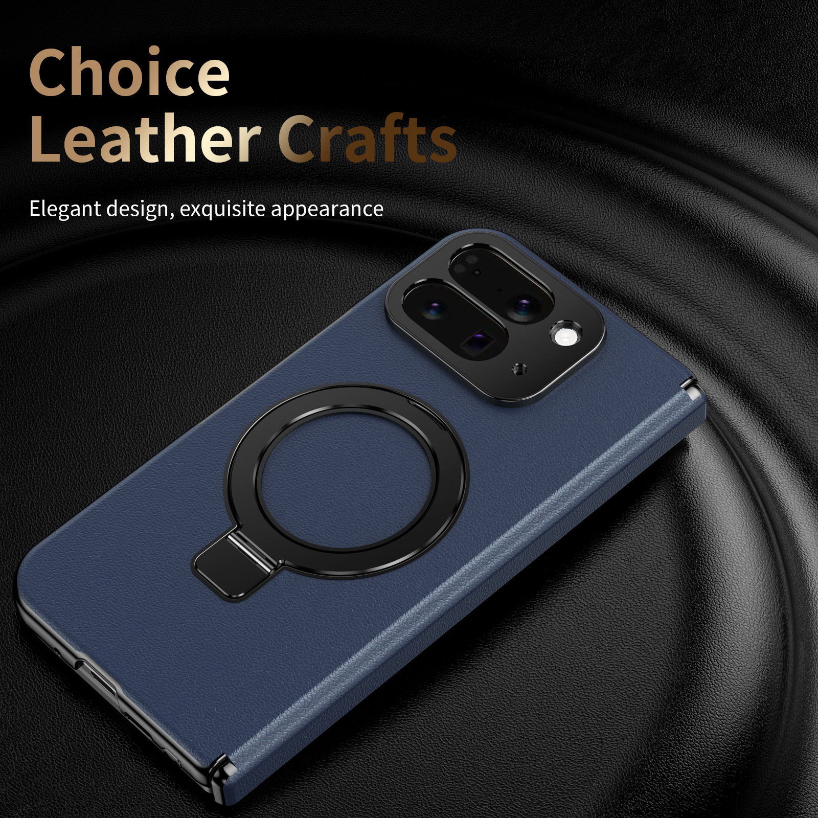 Compatible with Google Pixel 10/9 Fold phone case, magnetic ring holder, hinge case, full-coverage protective case.