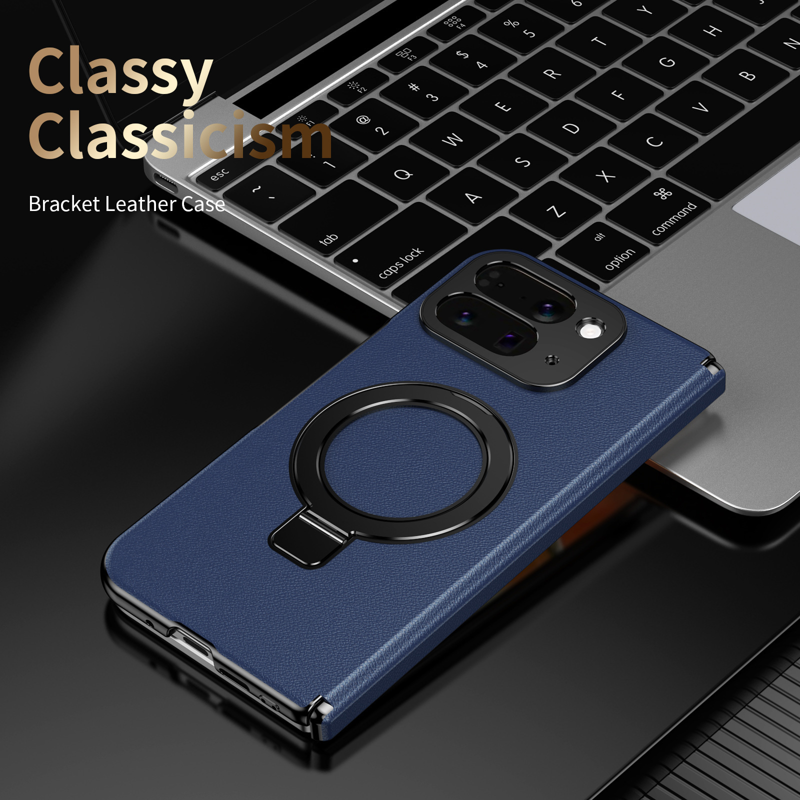 Compatible with Google Pixel 10/9 Fold phone case, magnetic ring holder, hinge case, full-coverage protective case.