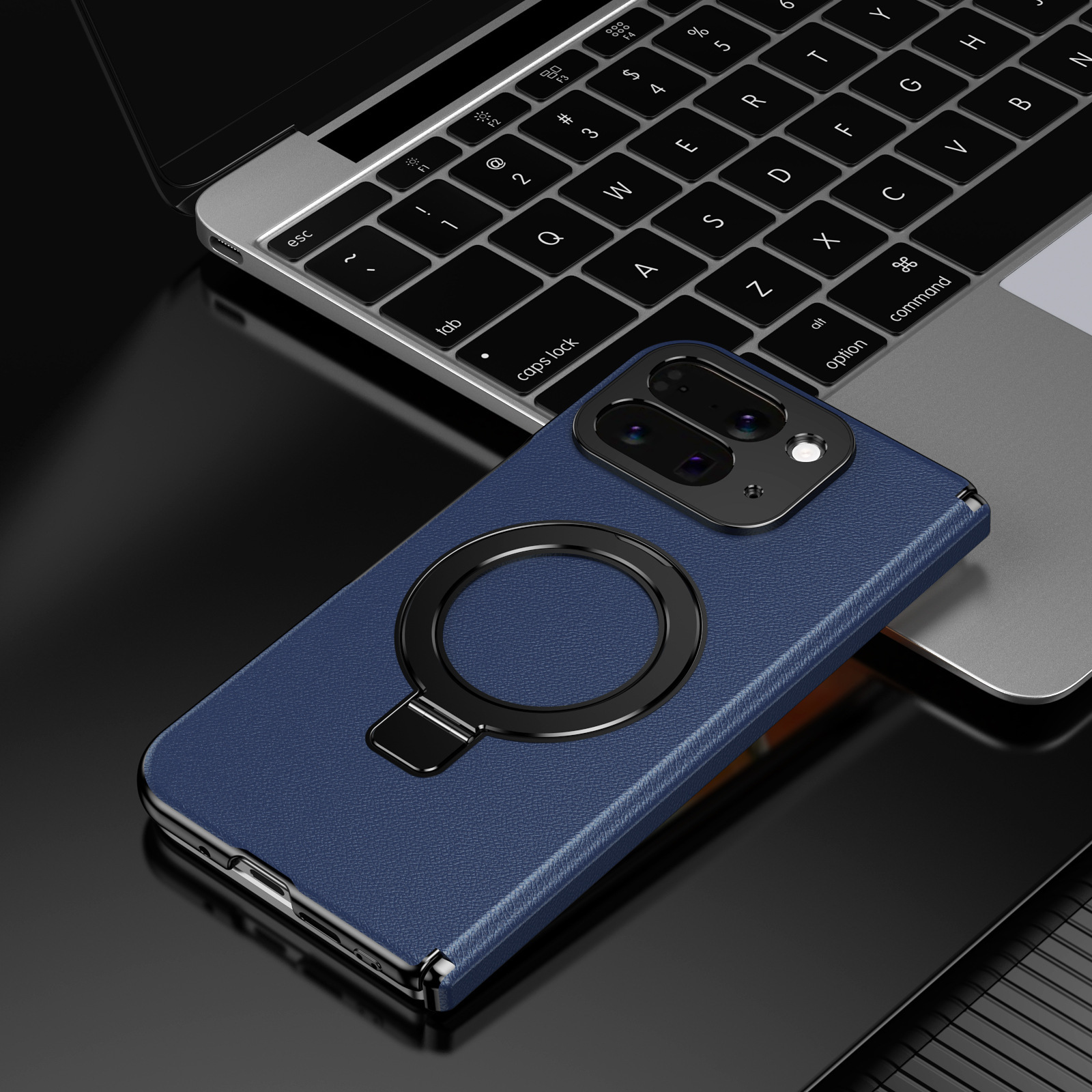 Compatible with Google Pixel 10/9 Fold phone case, magnetic ring holder, hinge case, full-coverage protective case.