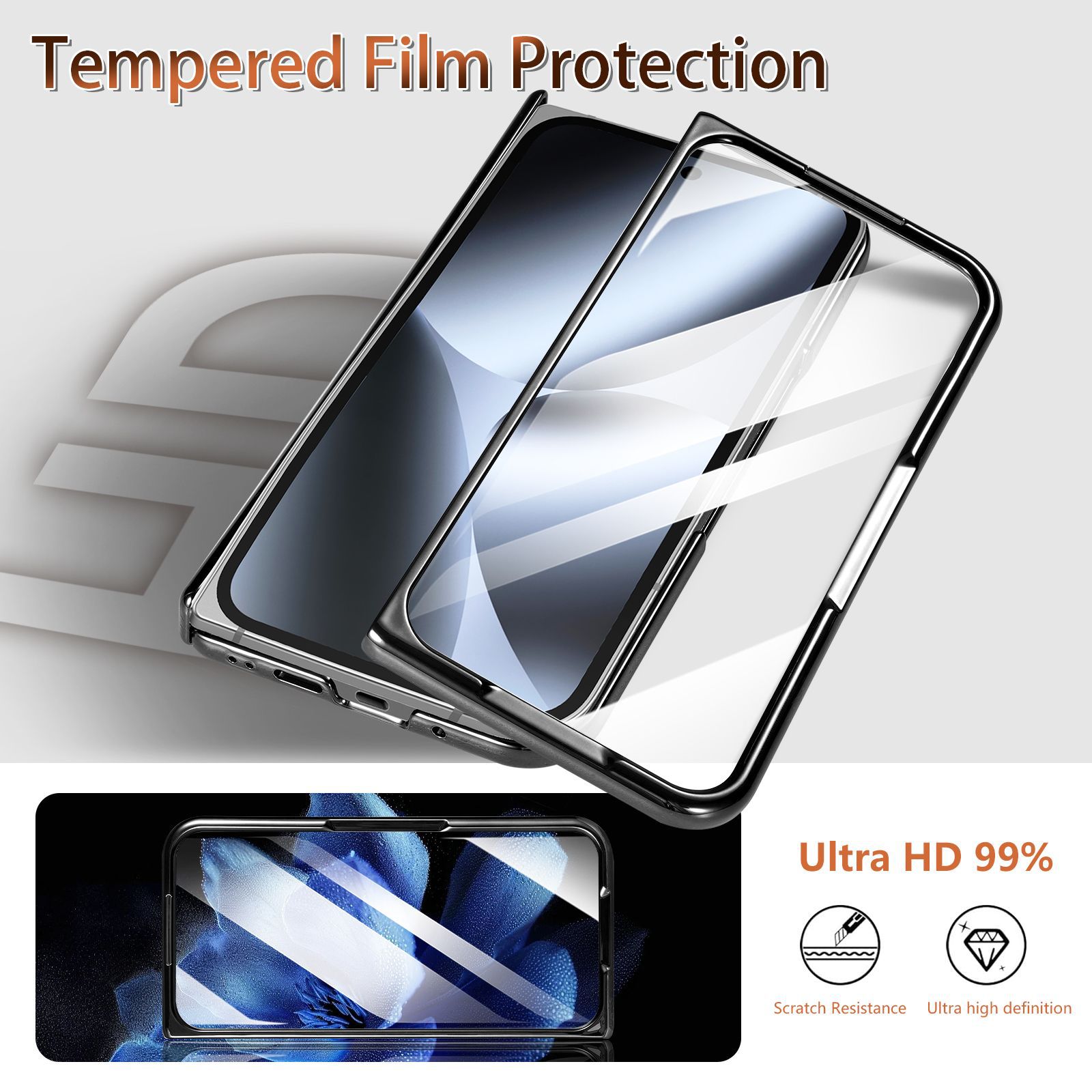 Compatible with Google Pixel 10 Fold folding phone case, 9Fold magnetic card holder stand hinge case film full coverage