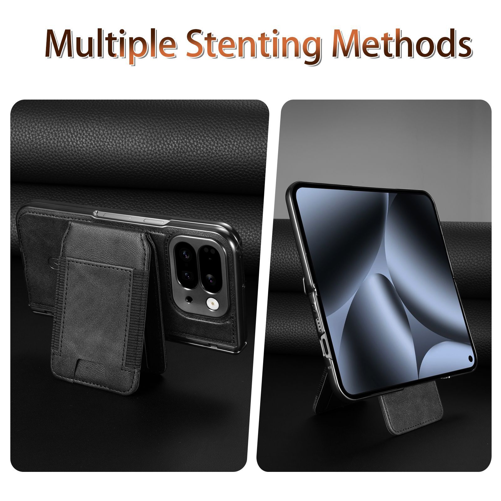 Compatible with Google Pixel 10 Fold folding phone case, 9Fold magnetic card holder stand hinge case film full coverage