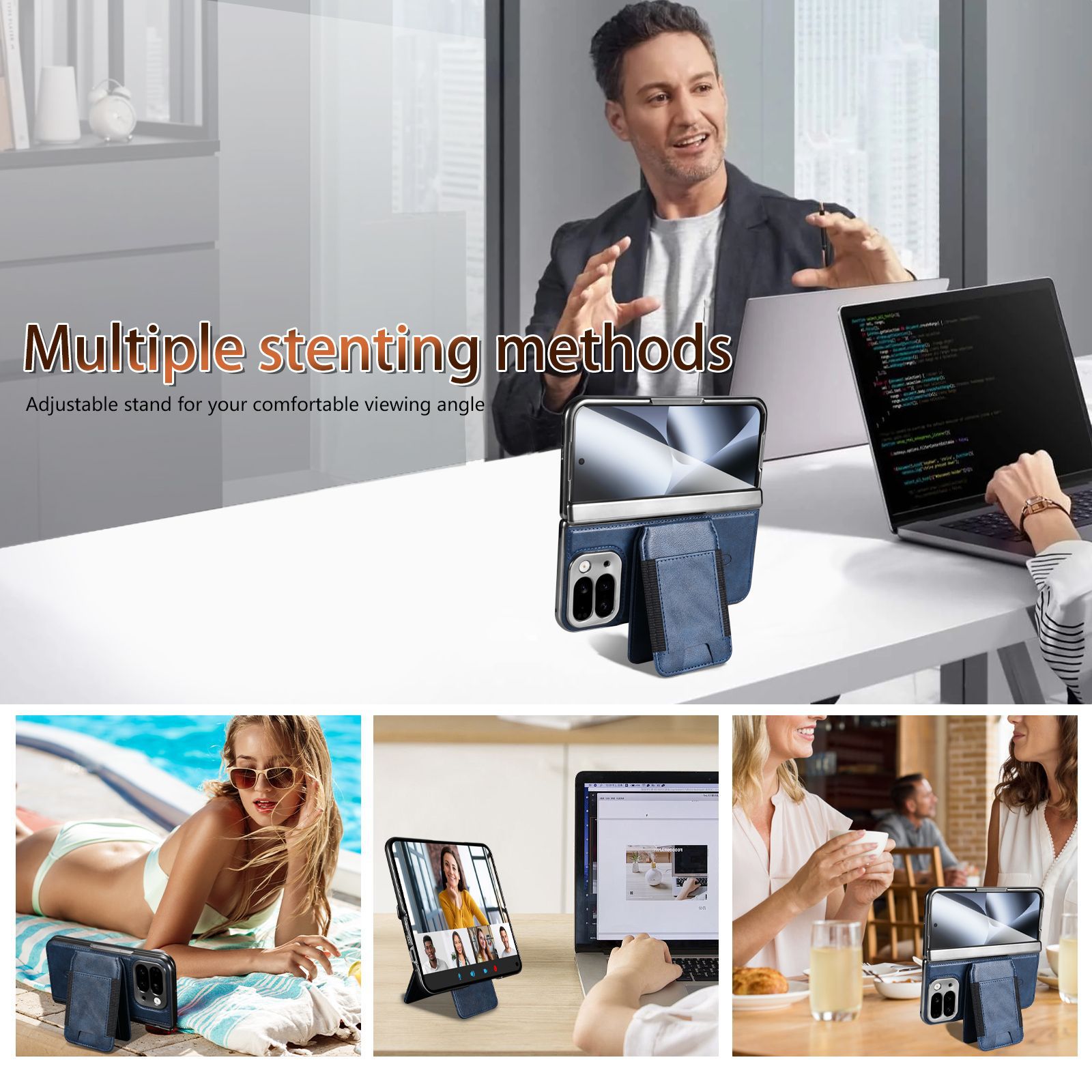 Compatible with Google Pixel 10 Fold folding phone case, 9Fold magnetic card holder stand hinge case film full coverage