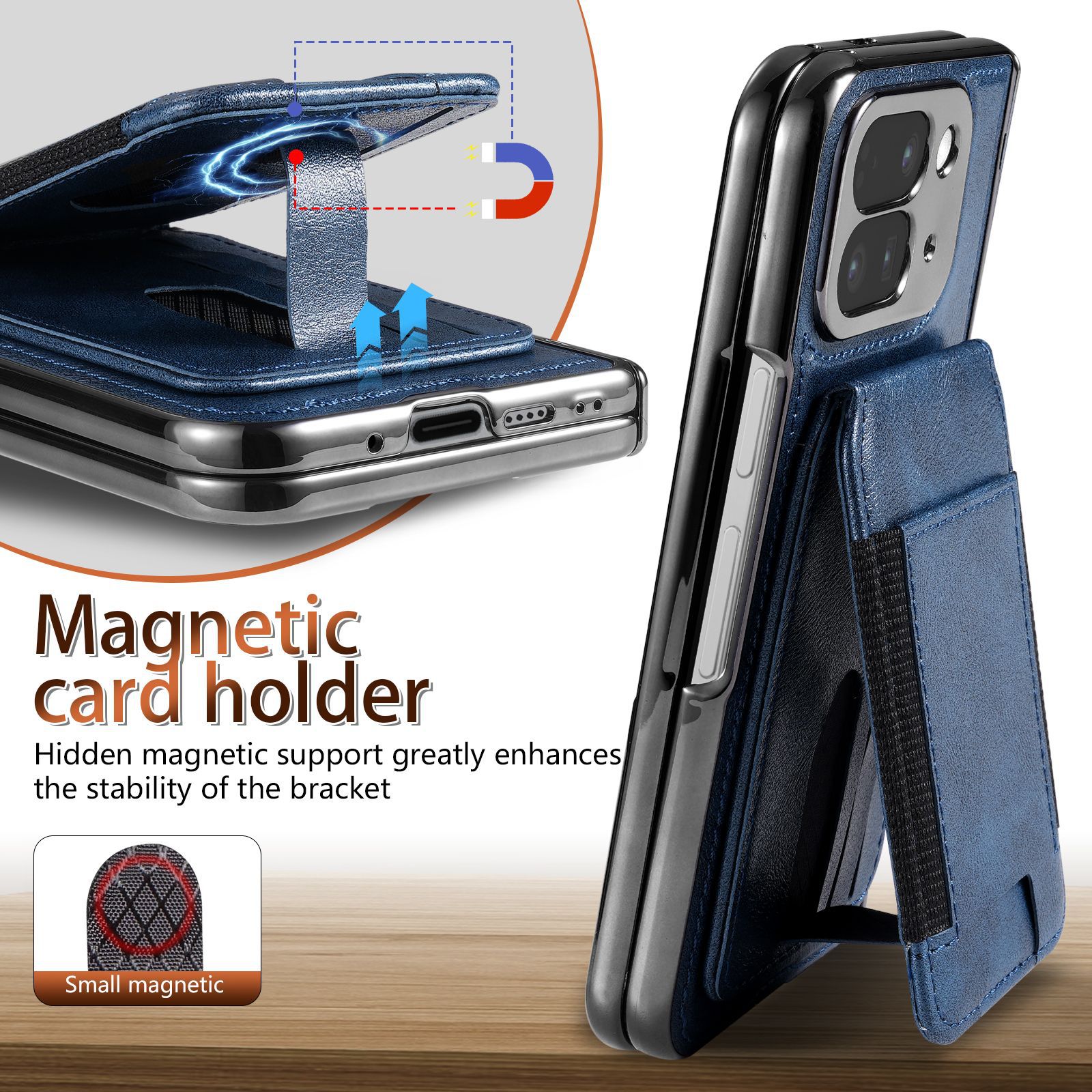 Compatible with Google Pixel 10 Fold folding phone case, 9Fold magnetic card holder stand hinge case film full coverage