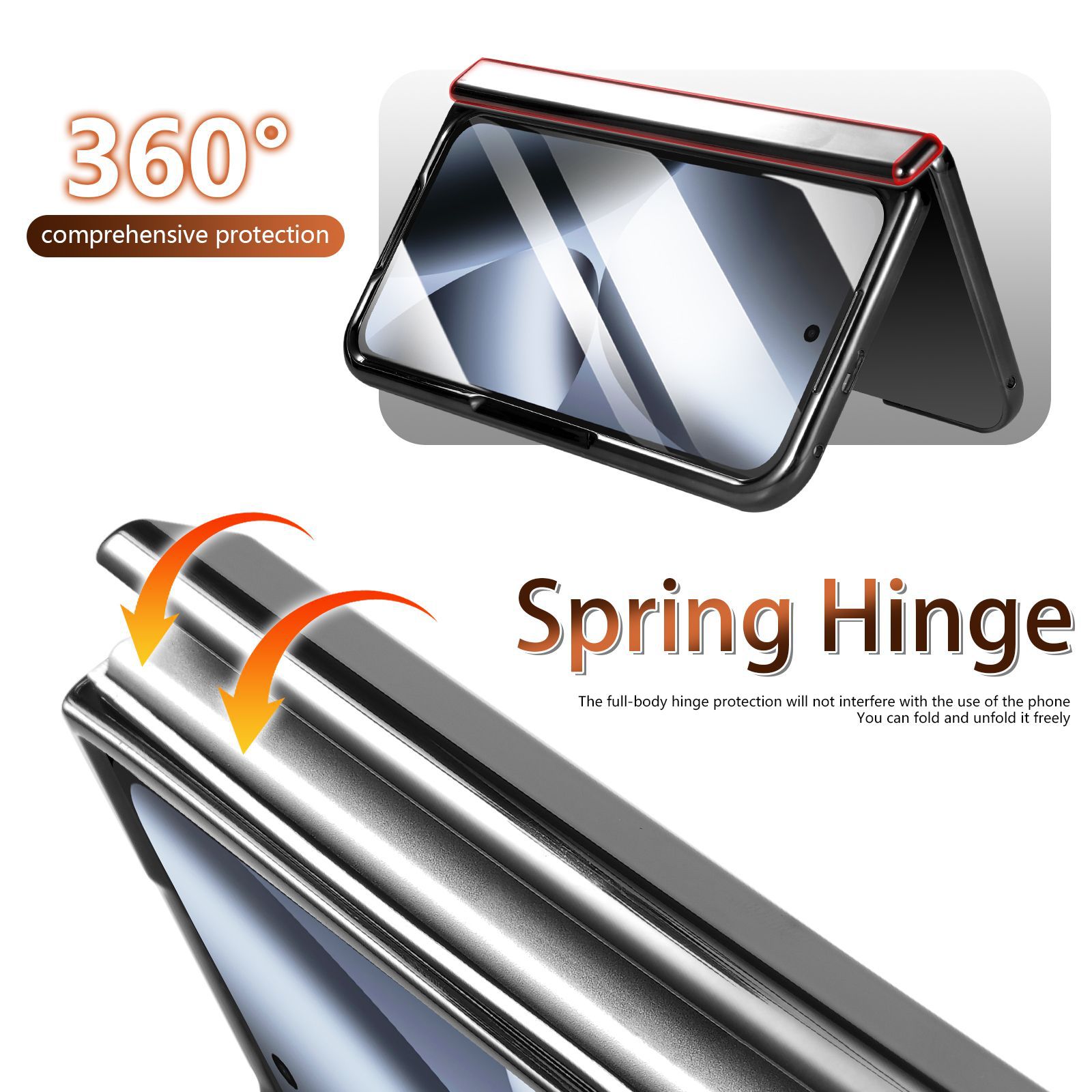 Compatible with Google Pixel 10 Fold folding phone case, 9Fold magnetic card holder stand hinge case film full coverage