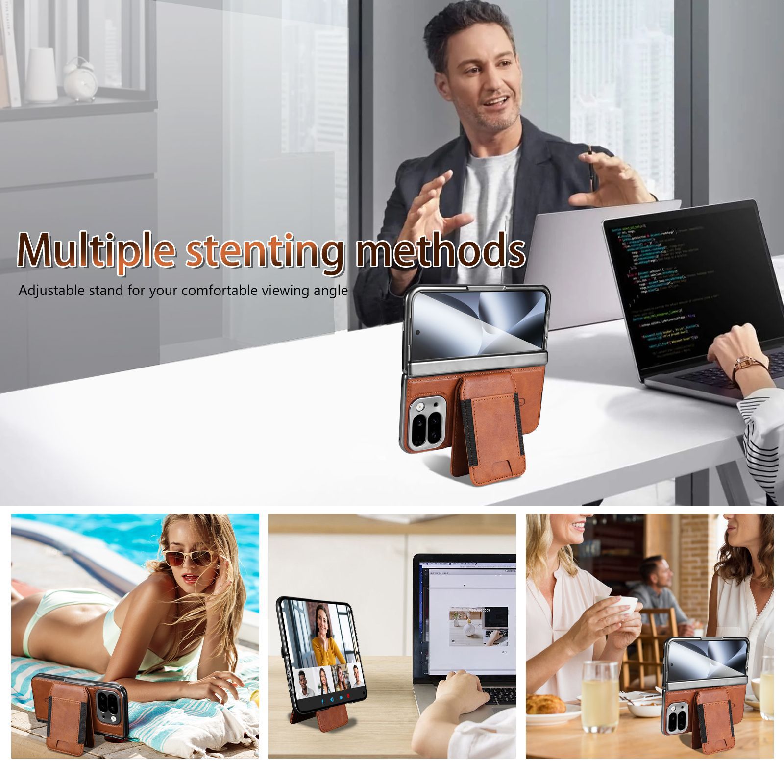 Compatible with Google Pixel 10 Fold folding phone case, 9Fold magnetic card holder stand hinge case film full coverage
