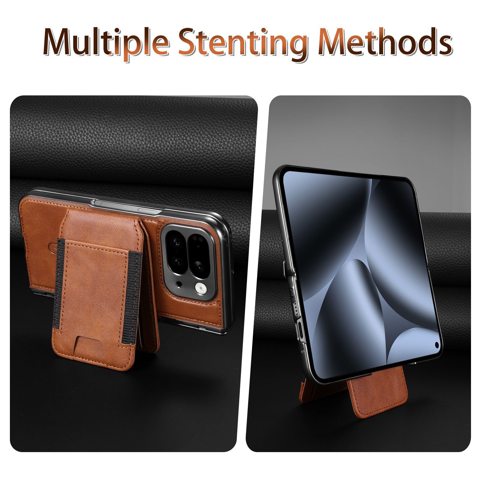 Compatible with Google Pixel 10 Fold folding phone case, 9Fold magnetic card holder stand hinge case film full coverage