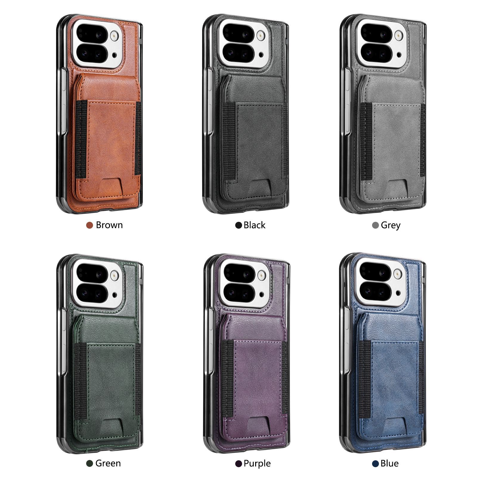 Compatible with Google Pixel 10 Fold folding phone case, 9Fold magnetic card holder stand hinge case film full coverage