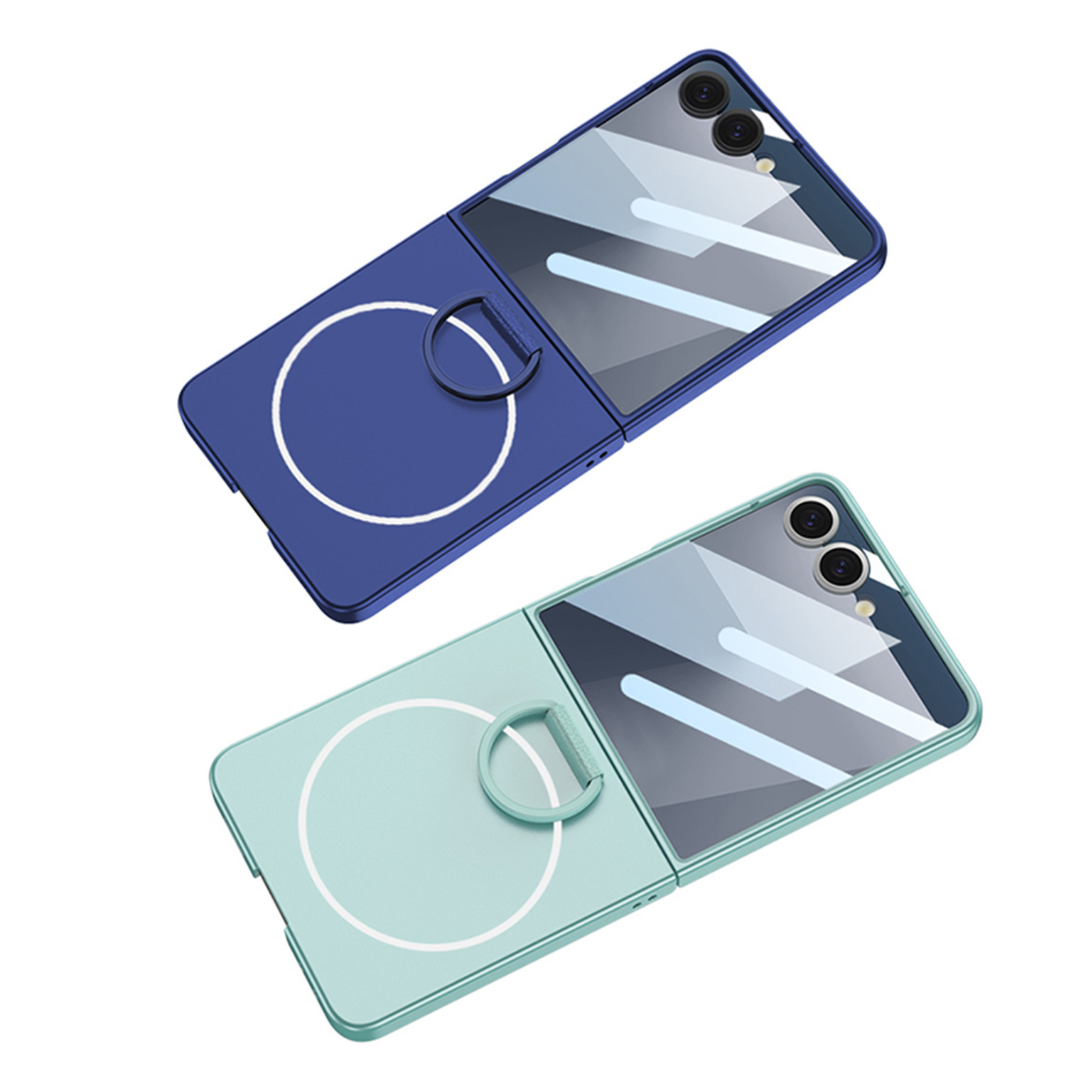 Compatible with Samsung Z Flip 7/6 phone case, built-in magnetic case, integrated D-ring, foldable screen, drop-proof protective case.