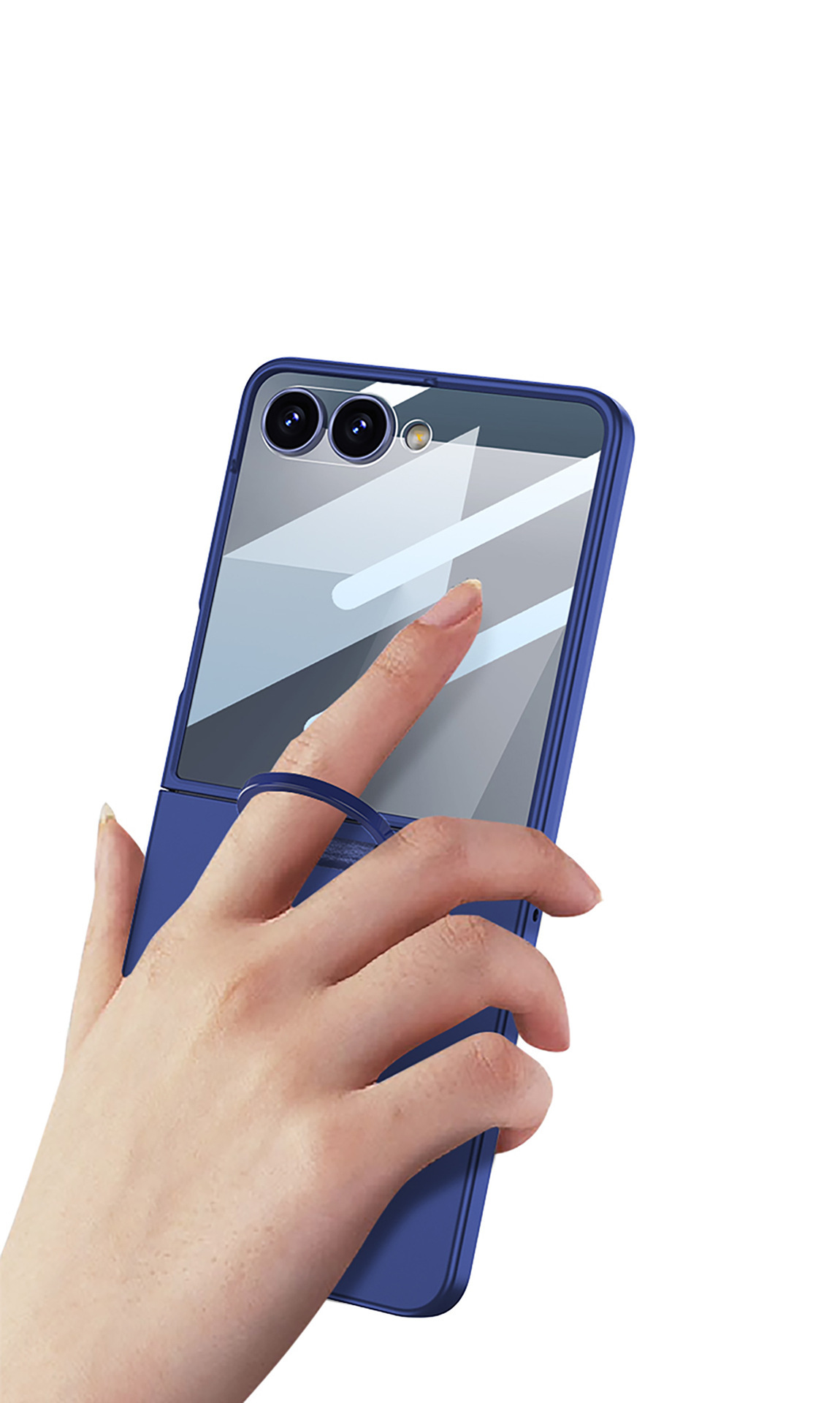 Compatible with Samsung Z Flip 7/6 phone case, built-in magnetic case, integrated D-ring, foldable screen, drop-proof protective case.