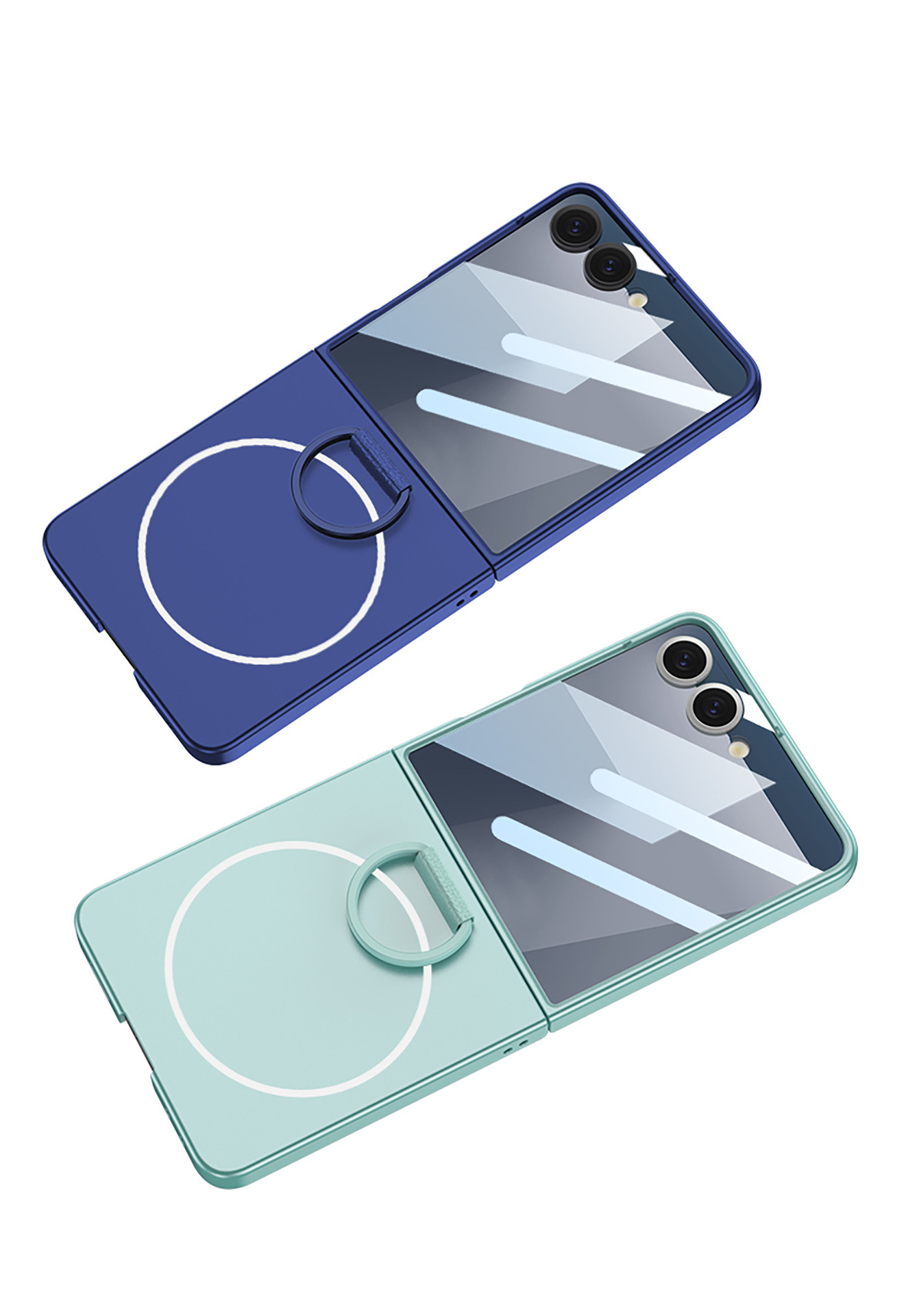 Compatible with Samsung Z Flip 7/6 phone case, built-in magnetic case, integrated D-ring, foldable screen, drop-proof protective case.