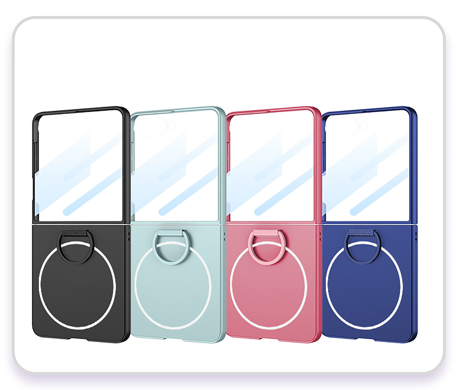 Compatible with Samsung Z Flip 7/6 phone case, built-in magnetic case, integrated D-ring, foldable screen, drop-proof protective case.