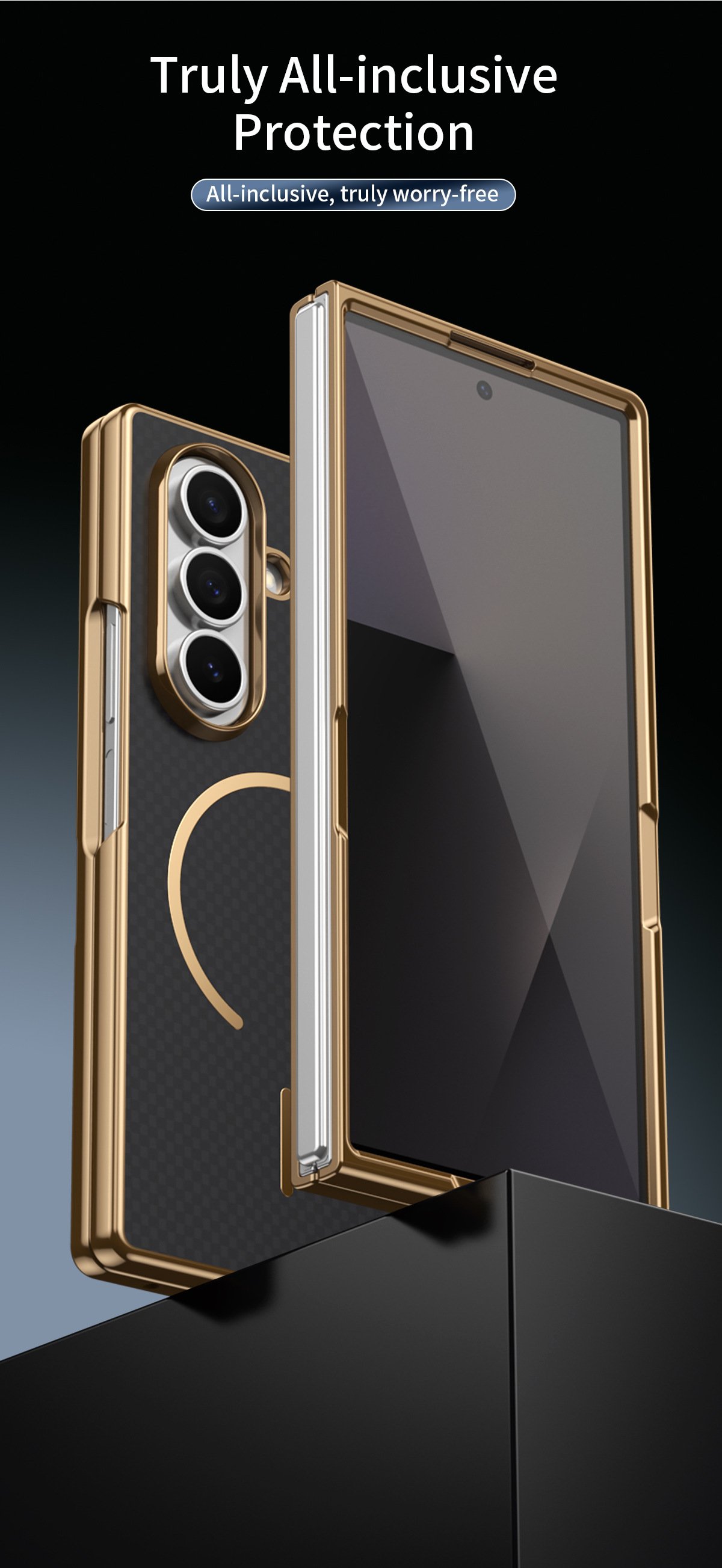 Compatible with Samsung Z Fold8 Ultra phone case 7/6 wireless charging magnetic electroplated Kevlar 5/4/3 protective case