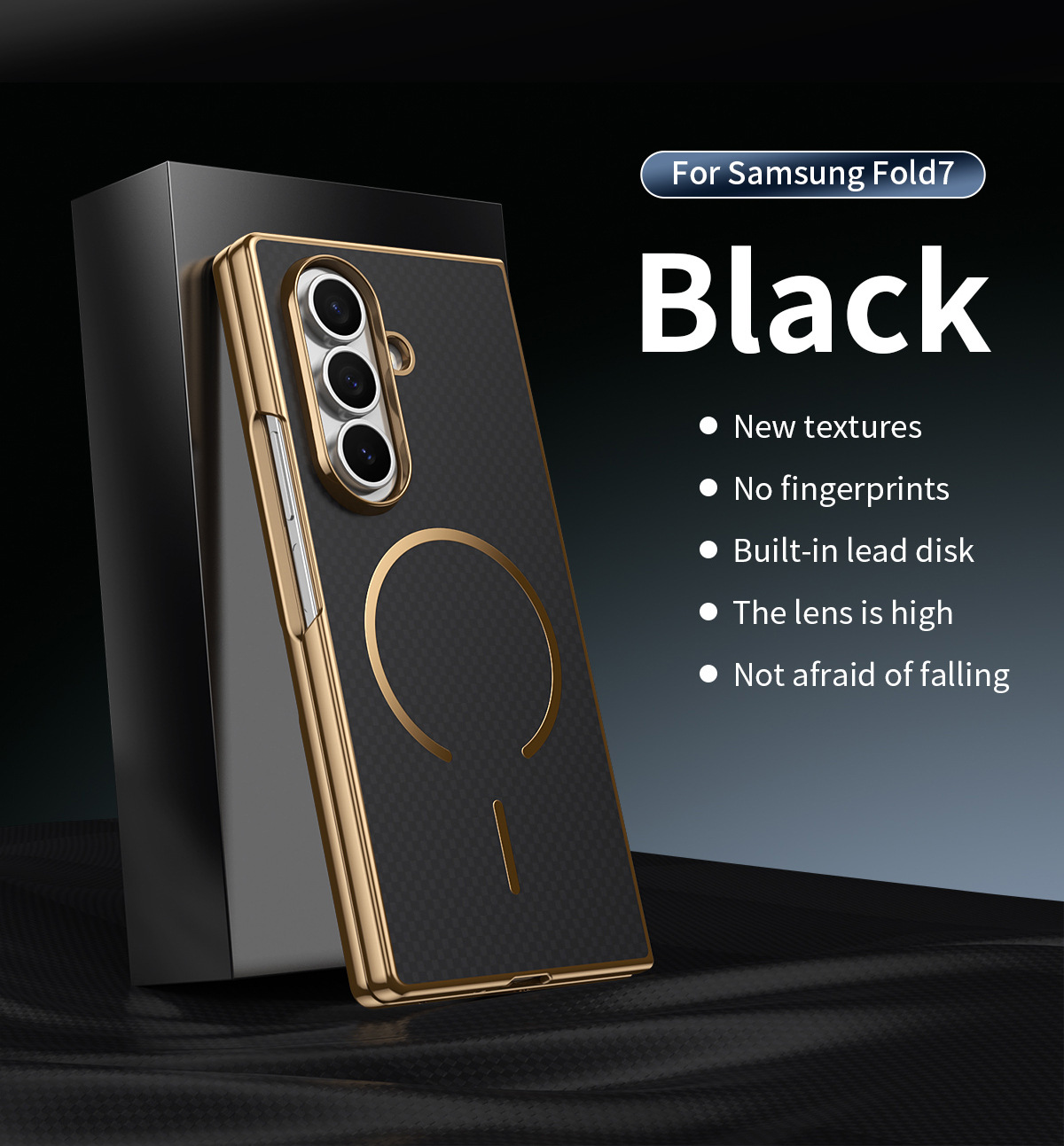 Compatible with Samsung Z Fold8 Ultra phone case 7/6 wireless charging magnetic electroplated Kevlar 5/4/3 protective case