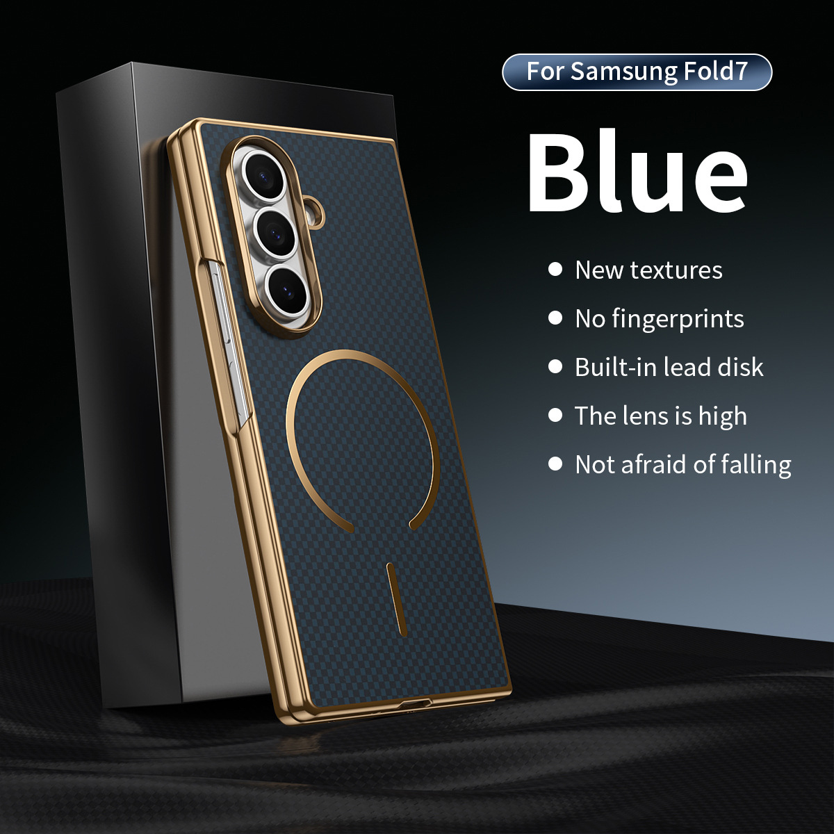 Compatible with Samsung Z Fold8 Ultra phone case 7/6 wireless charging magnetic electroplated Kevlar 5/4/3 protective case