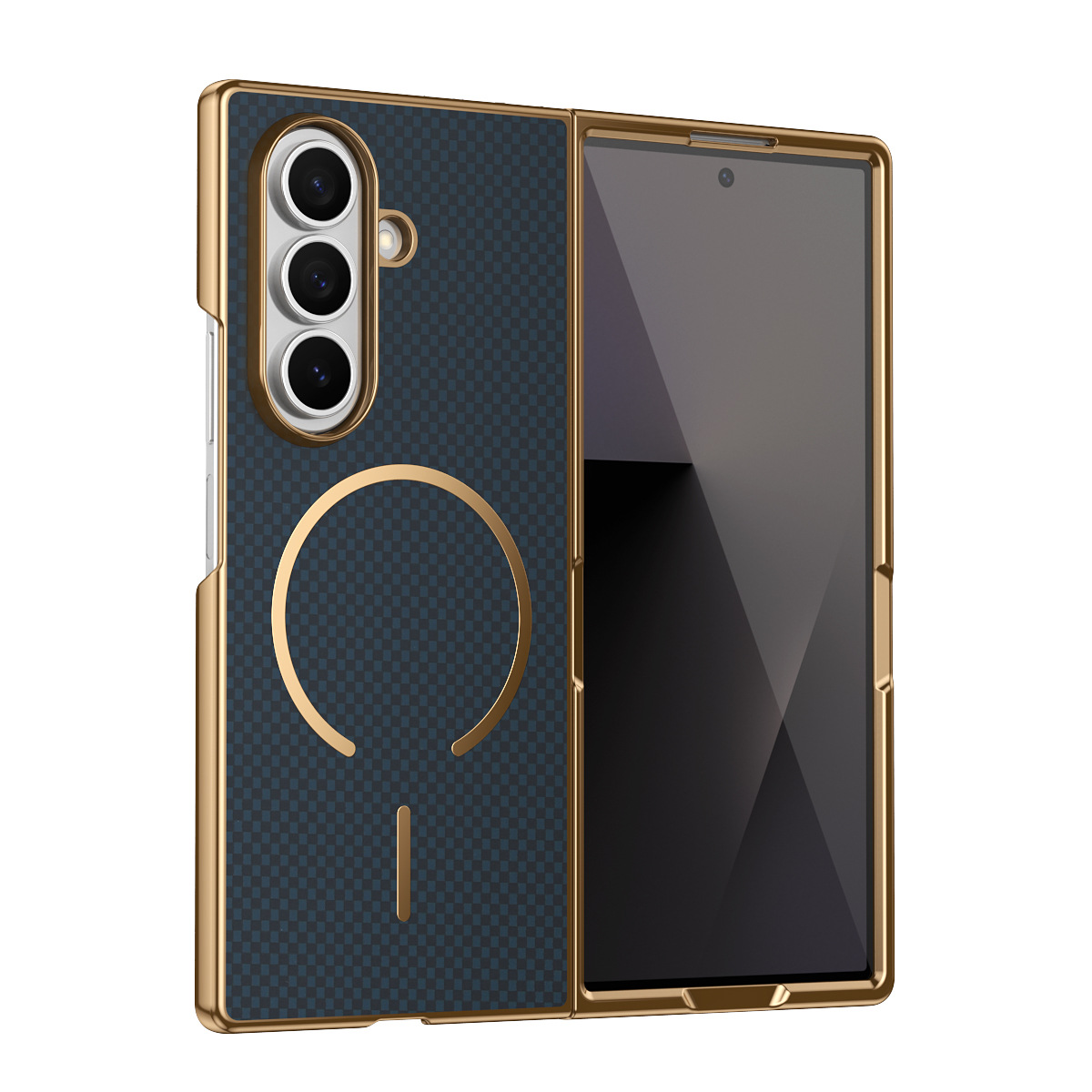 Compatible with Samsung Z Fold8 Ultra phone case 7/6 wireless charging magnetic electroplated Kevlar 5/4/3 protective case