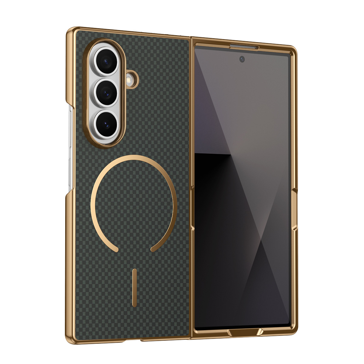 Compatible with Samsung Z Fold8 Ultra phone case 7/6 wireless charging magnetic electroplated Kevlar 5/4/3 protective case