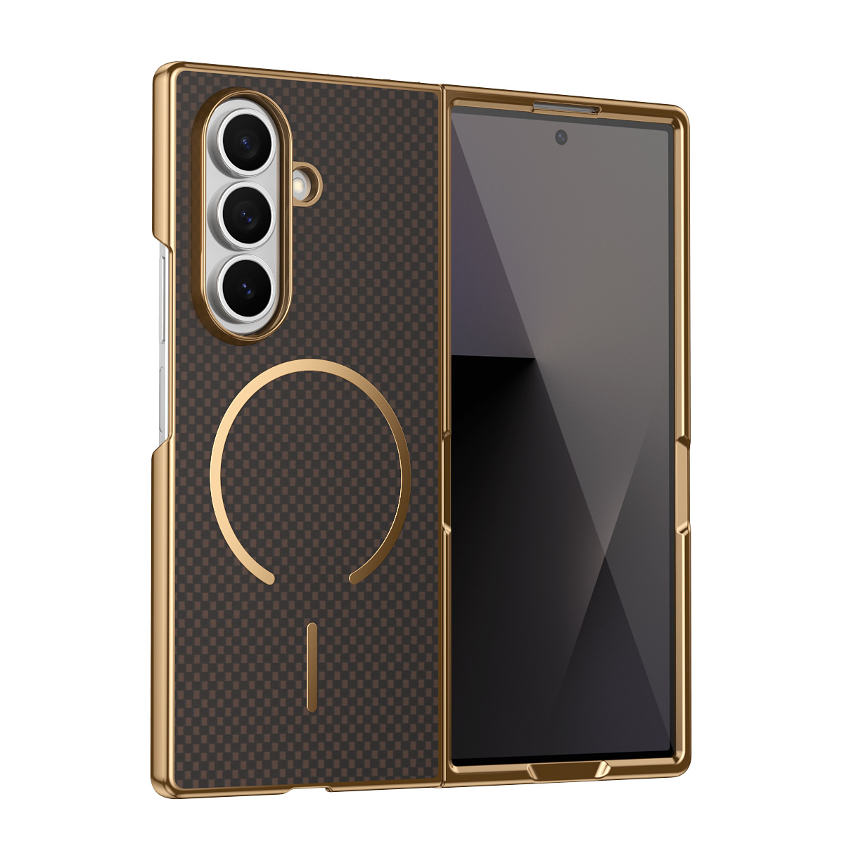 Compatible with Samsung Z Fold8 Ultra phone case 7/6 wireless charging magnetic electroplated Kevlar 5/4/3 protective case