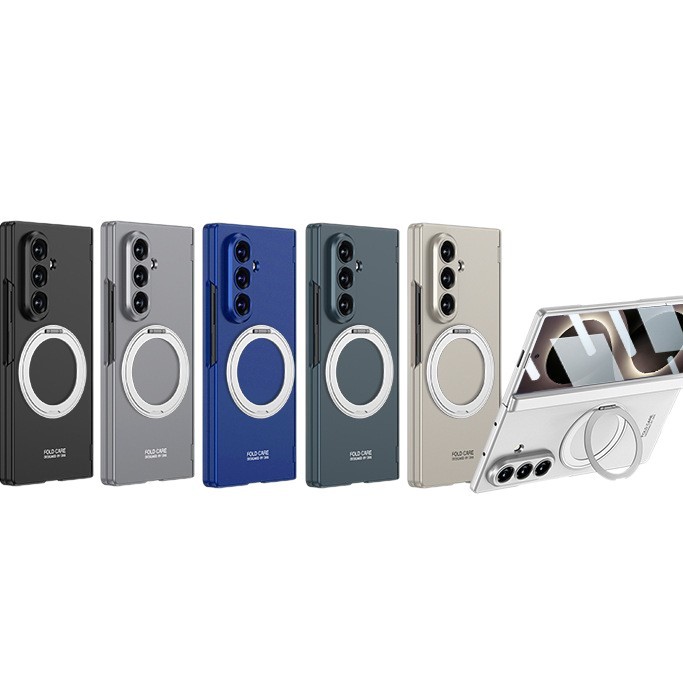 Compatible with Samsung ZFold8/7 phone case, wireless charging, magnetic swivel hinge, rotating stand, foldable screen full-coverage protective case