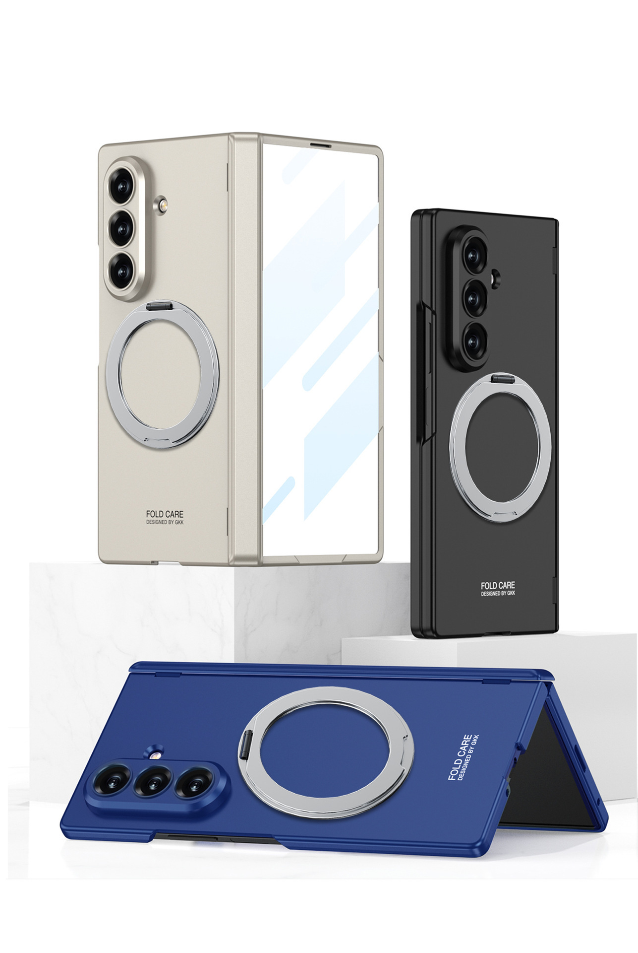 Compatible with Samsung ZFold8/7 phone case, wireless charging, magnetic swivel hinge, rotating stand, foldable screen full-coverage protective case
